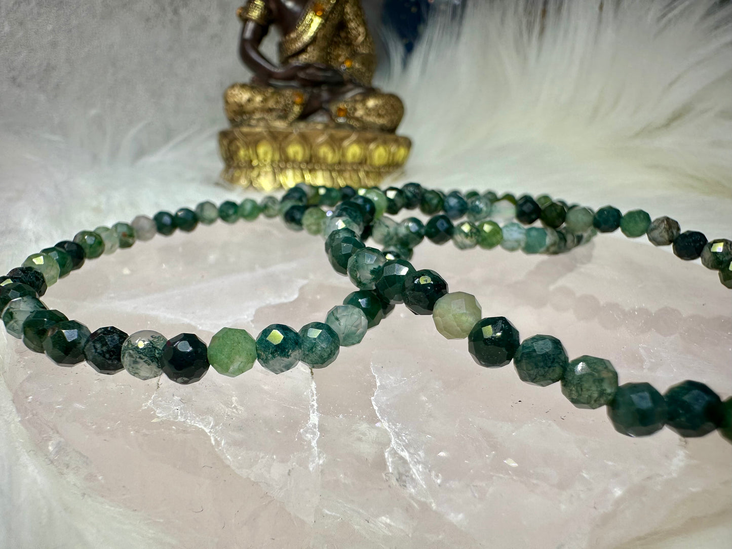 Moosachat Armband facettiert