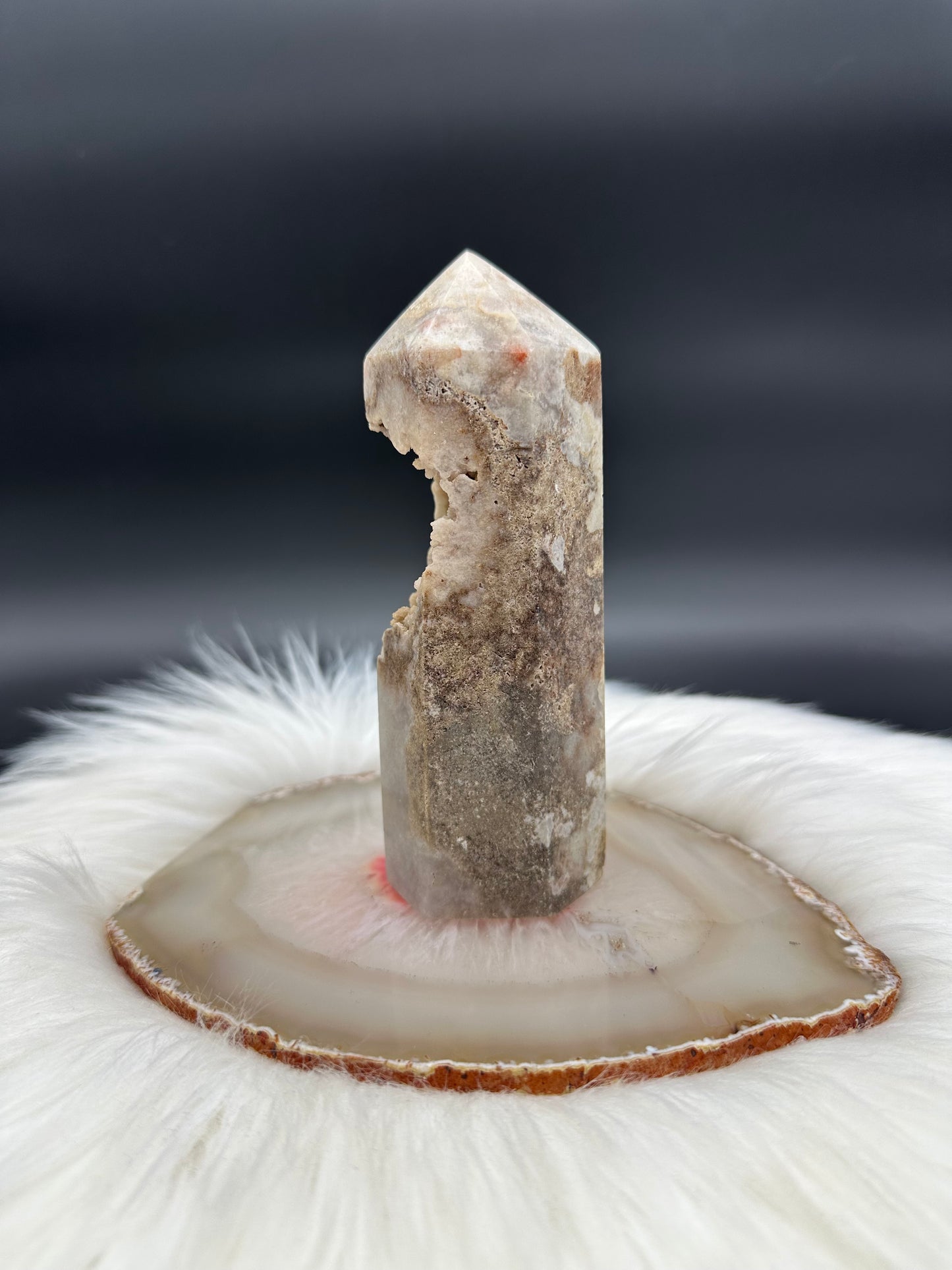 Pink Amethyst Turm mit Glitzerdruse