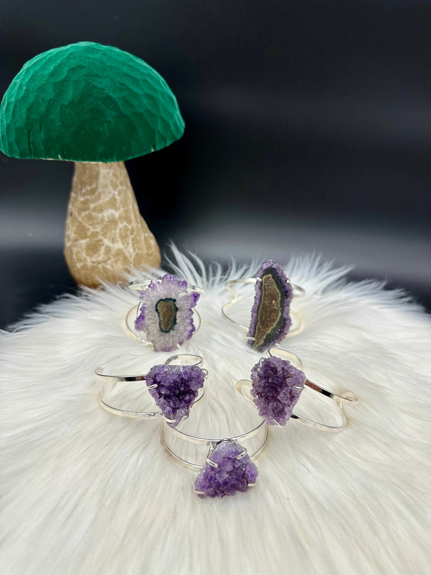 Amethystdrusen Armreif