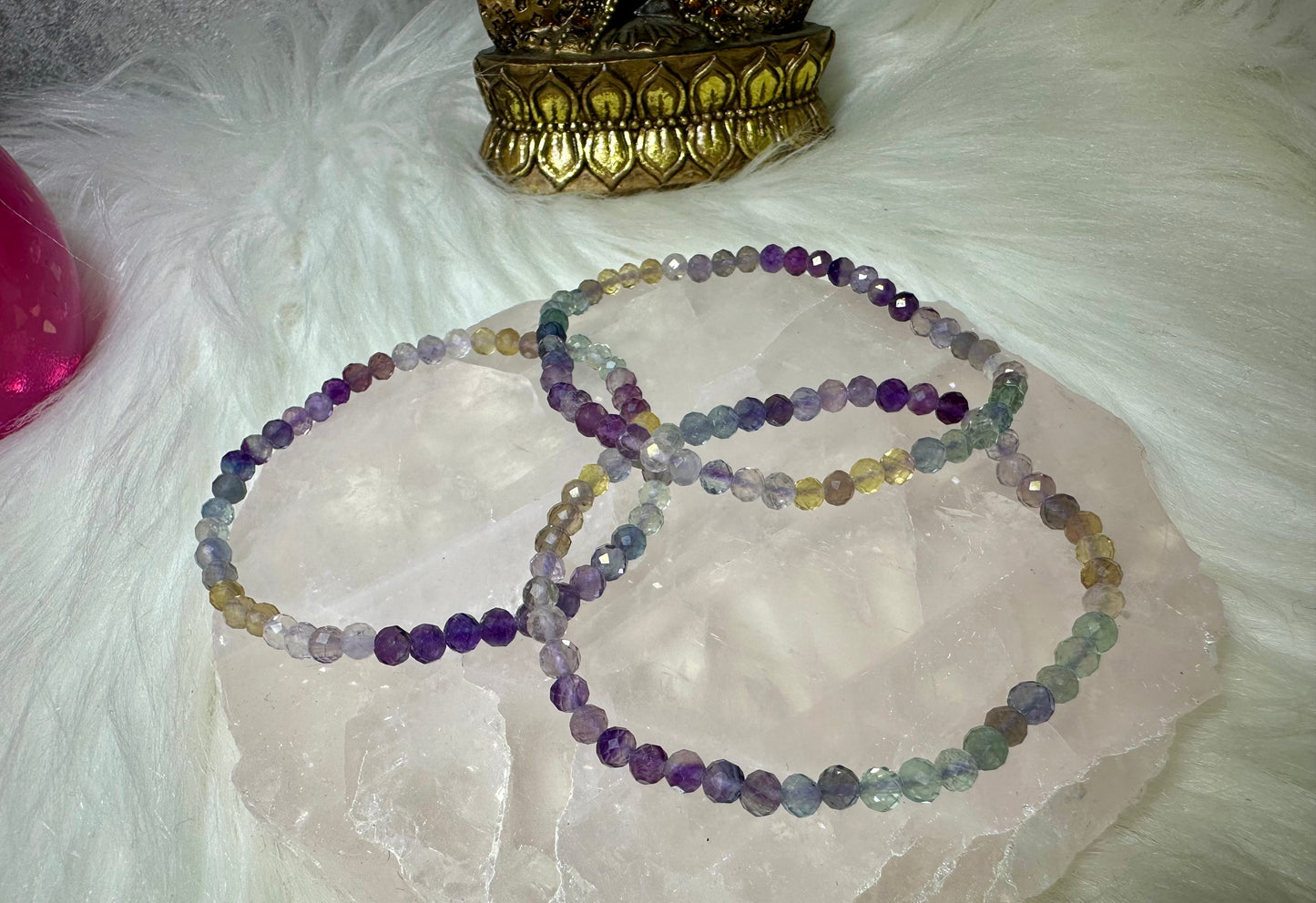 Lila Fluoritarmband facettiert