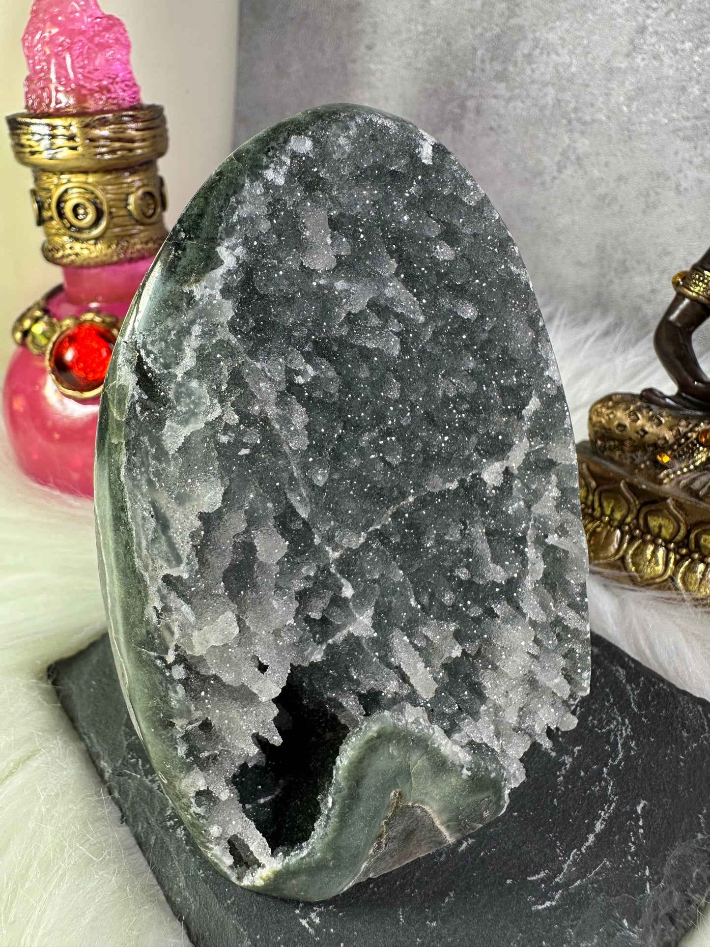 Amethyst Druse grau