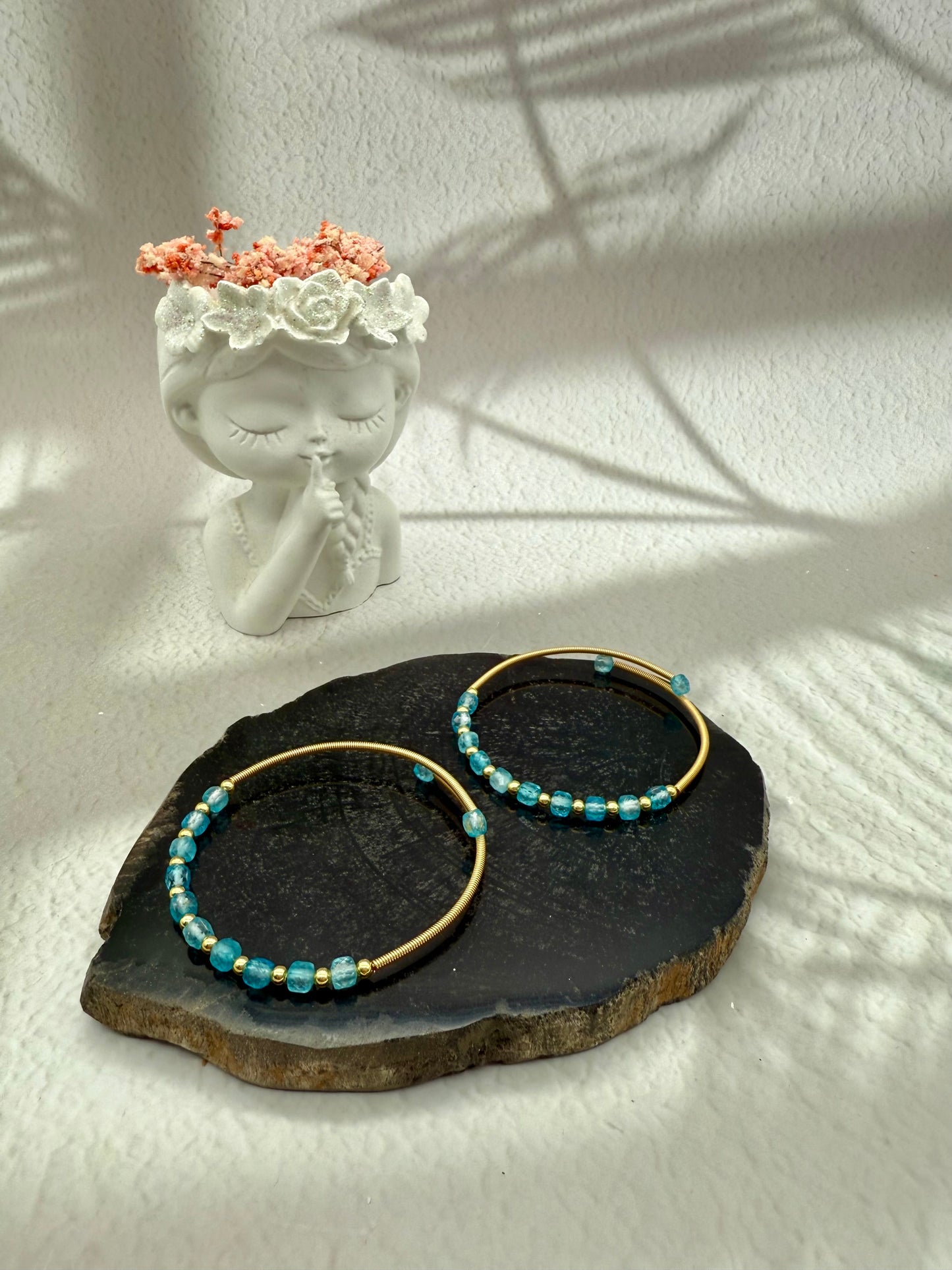 Aquamarin Kreolen Armband