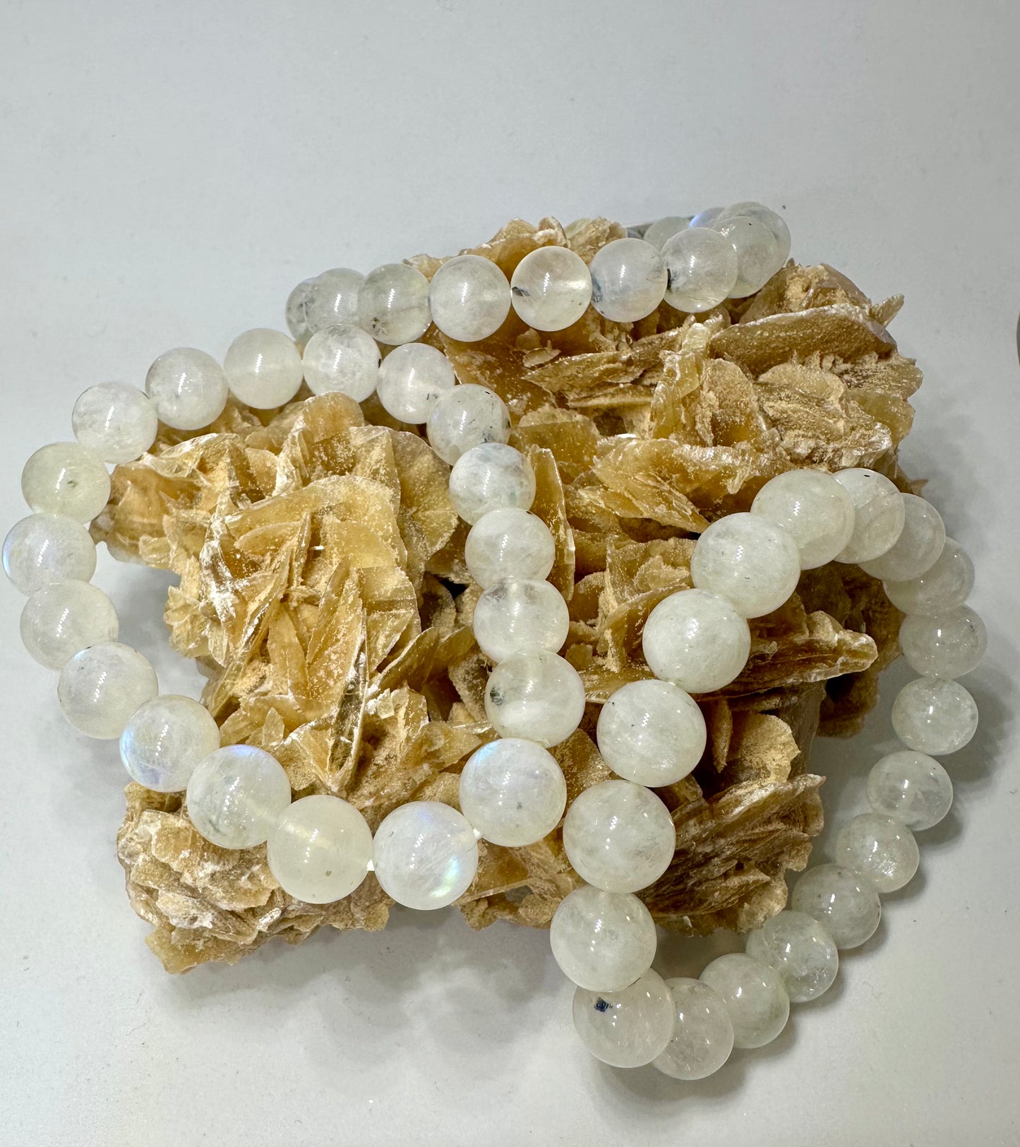 Weißer Mondstein Perlenarmband