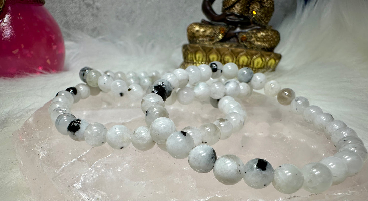 Regenbogen Mondstein Perlenarmband