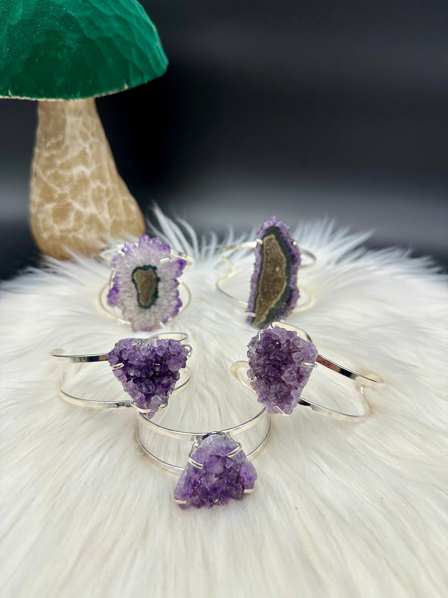Amethystdrusen Armreif