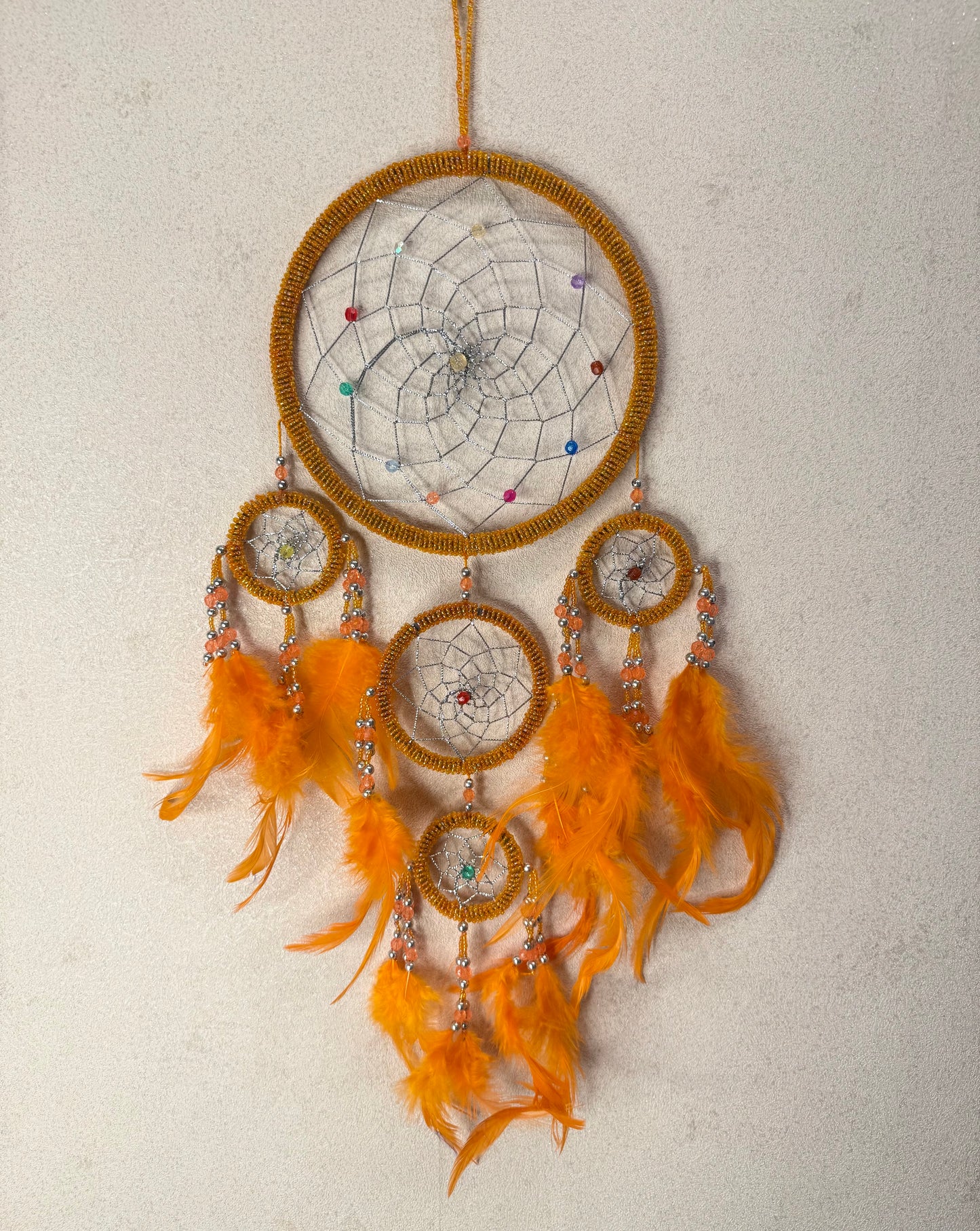 Perlentraumfänger - groß - orange