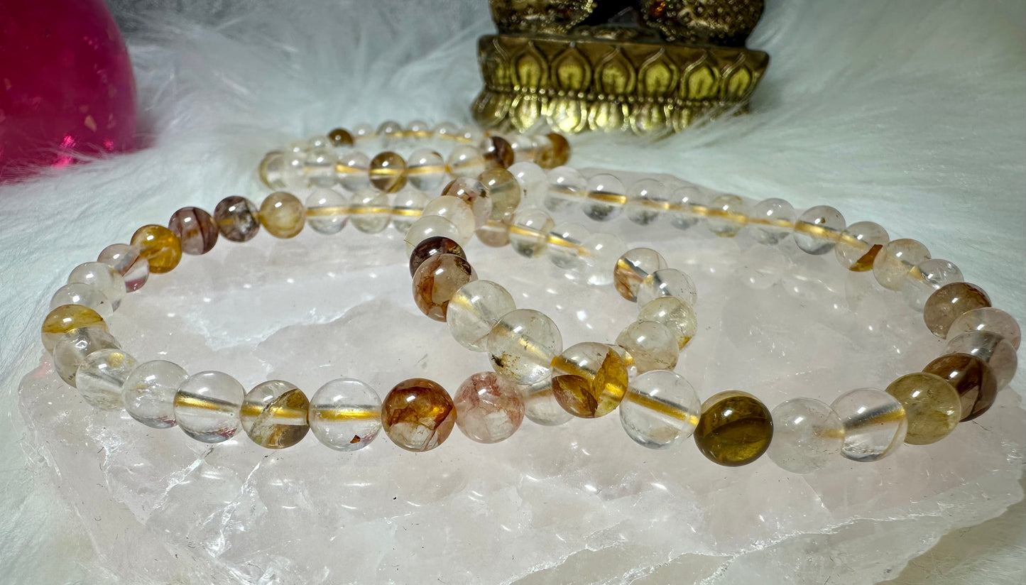 Rutilquarz Perlenarmband