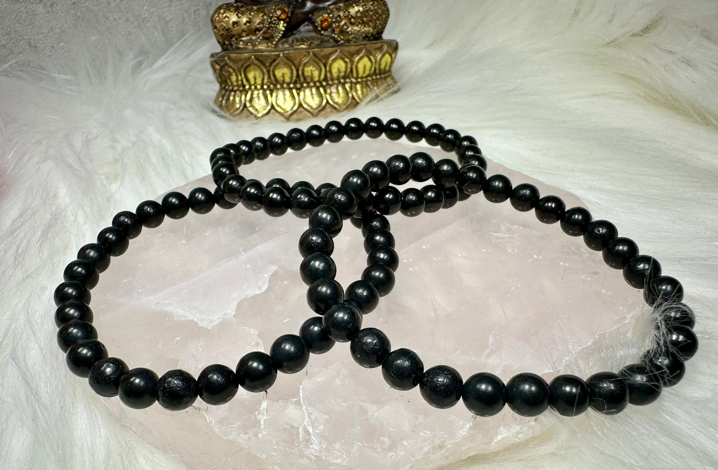 Schwarzes Onyx Perlenarmband