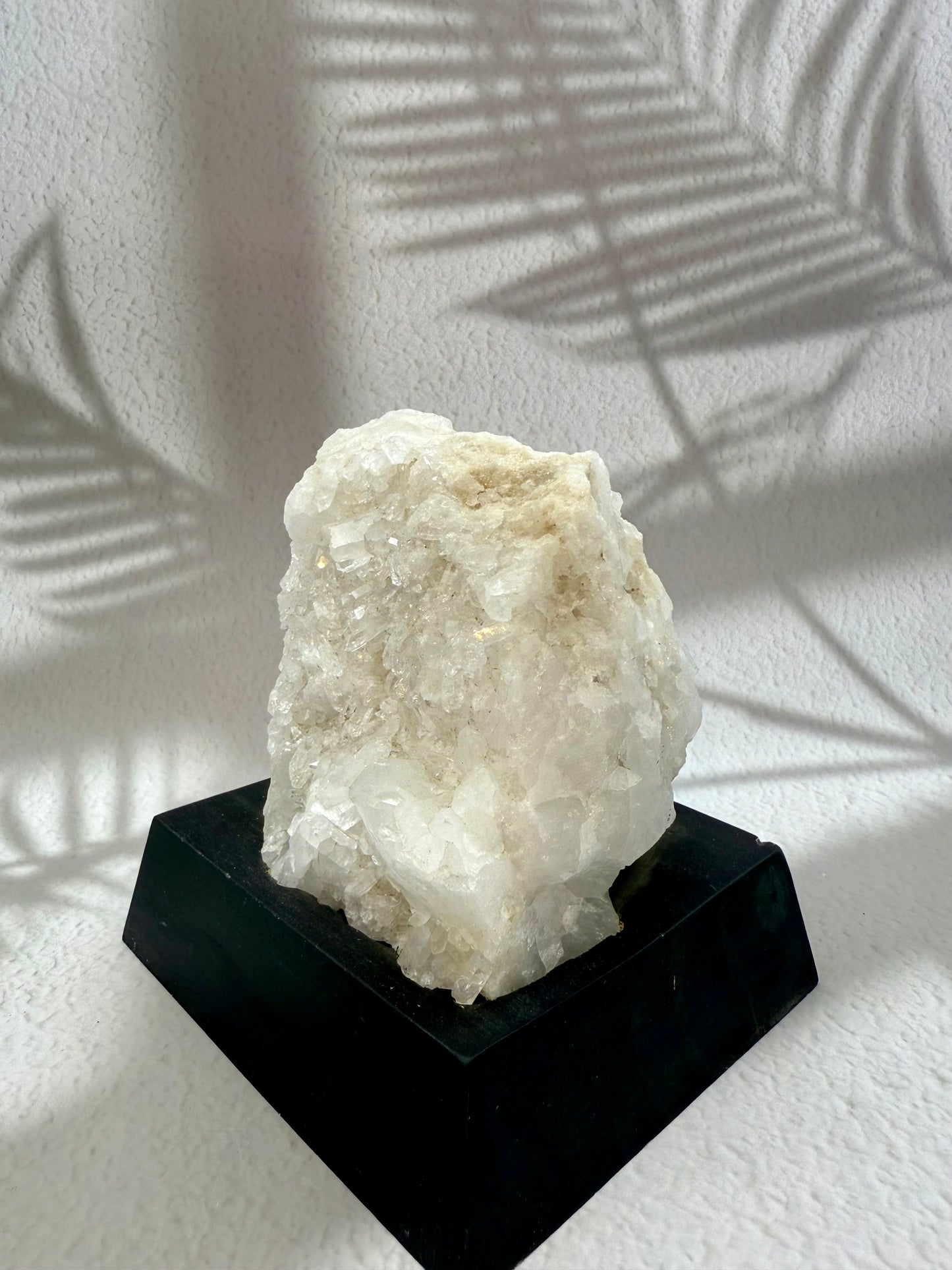 Bergkristall Druse auf Holzsockel II