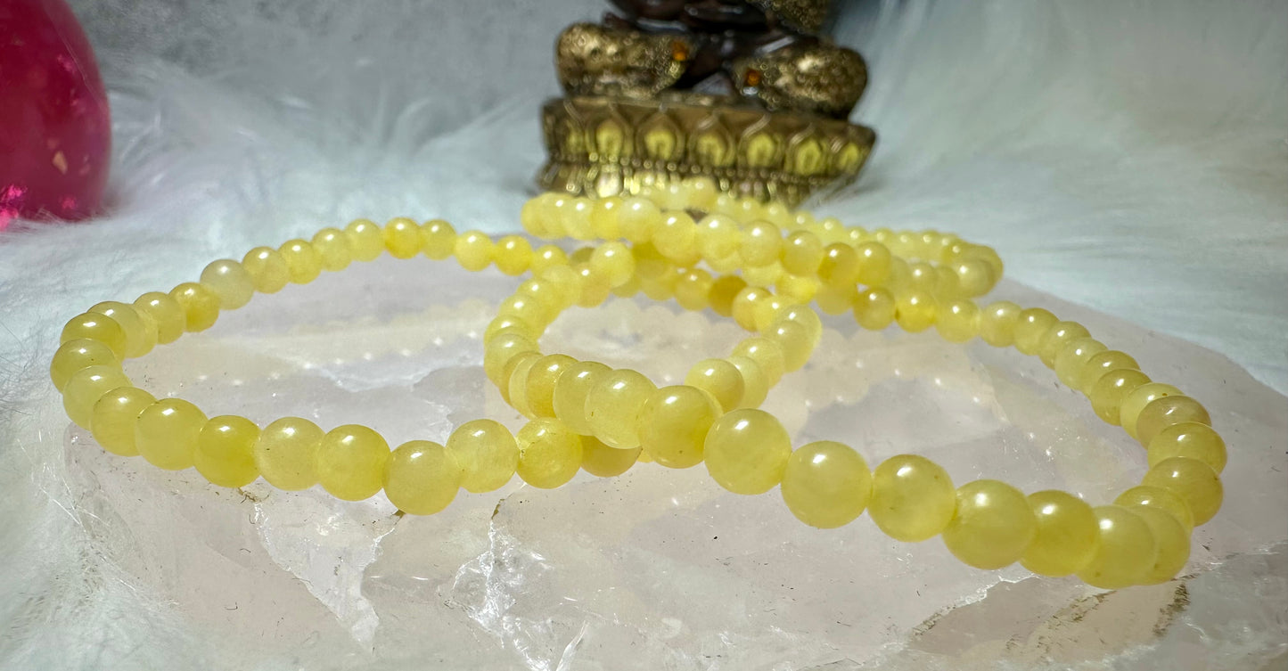 Orangencalcit Perlenarmband