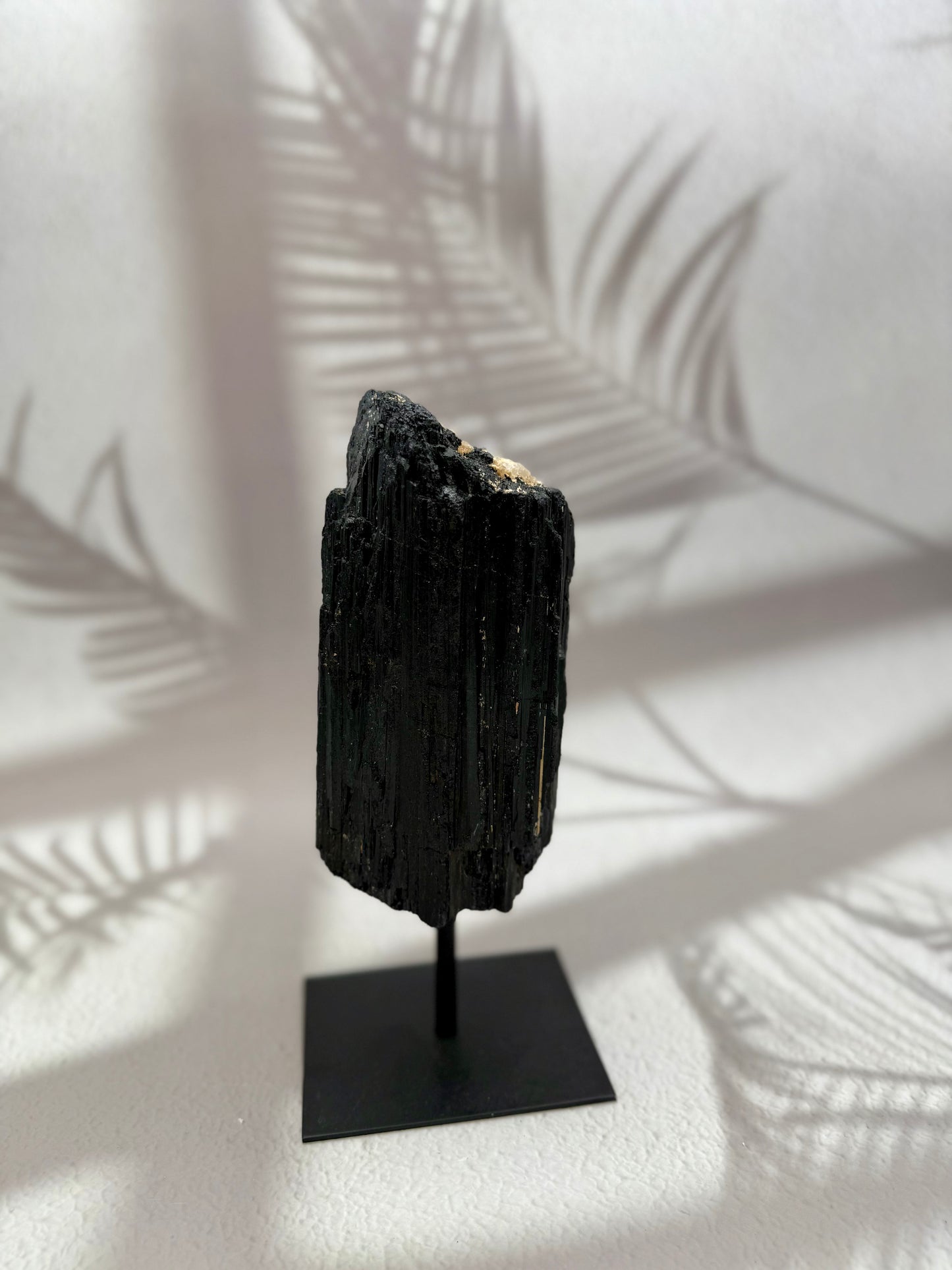 Schwarzer Turmalin roh auf Ständer