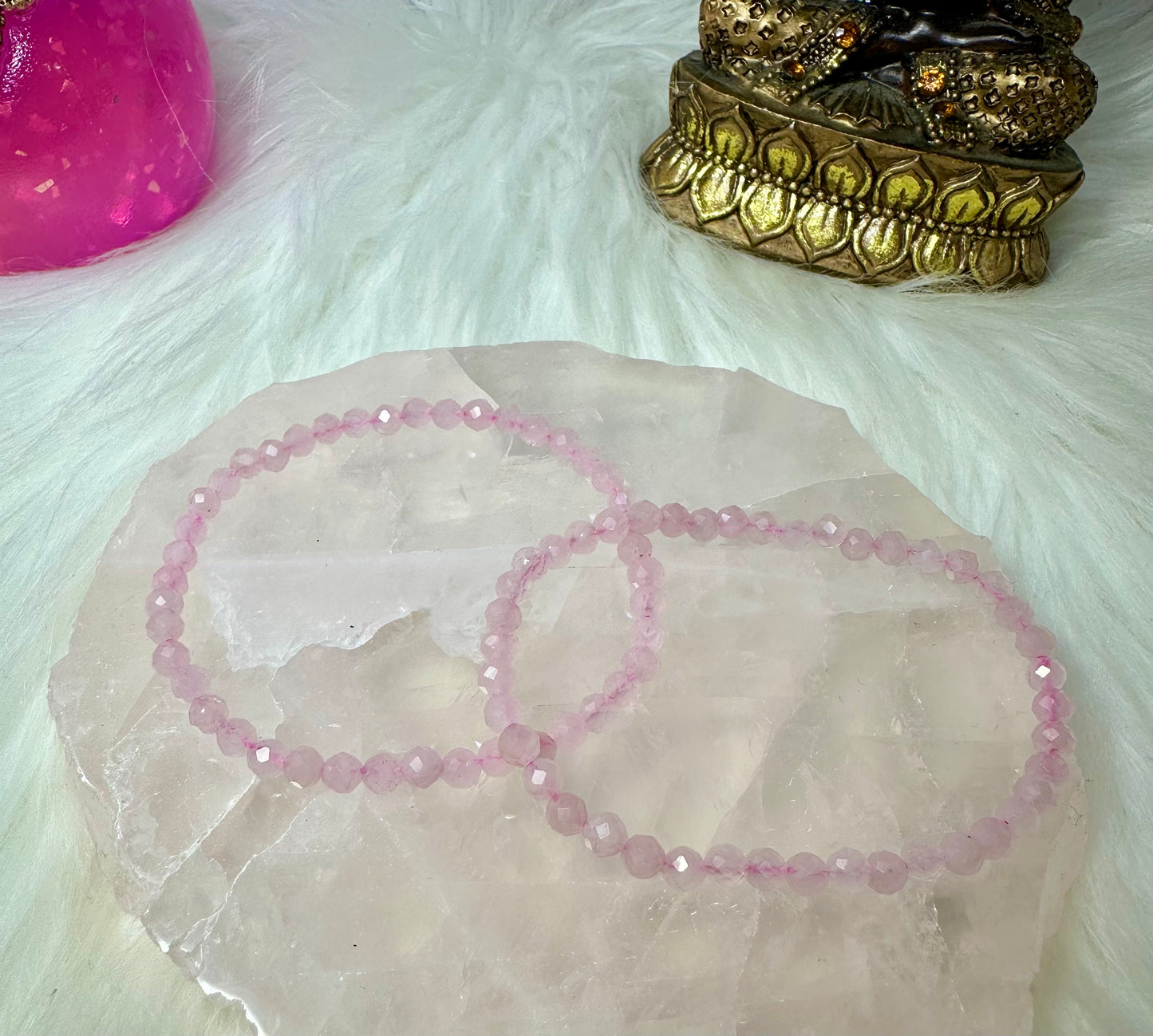 Rosenquarz Armband facettiert