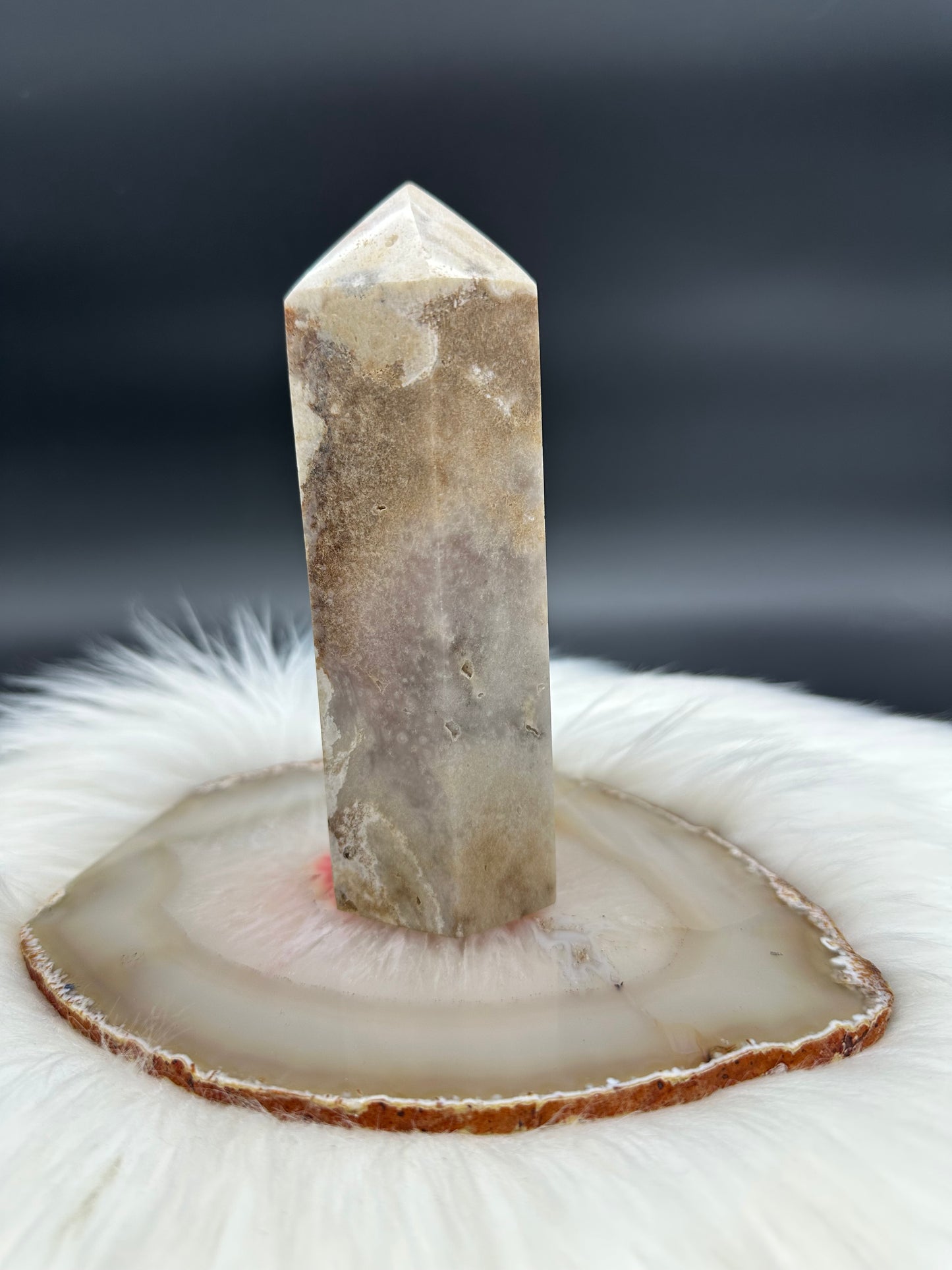 Pink Amethyst Turm mit Glitzerdruse