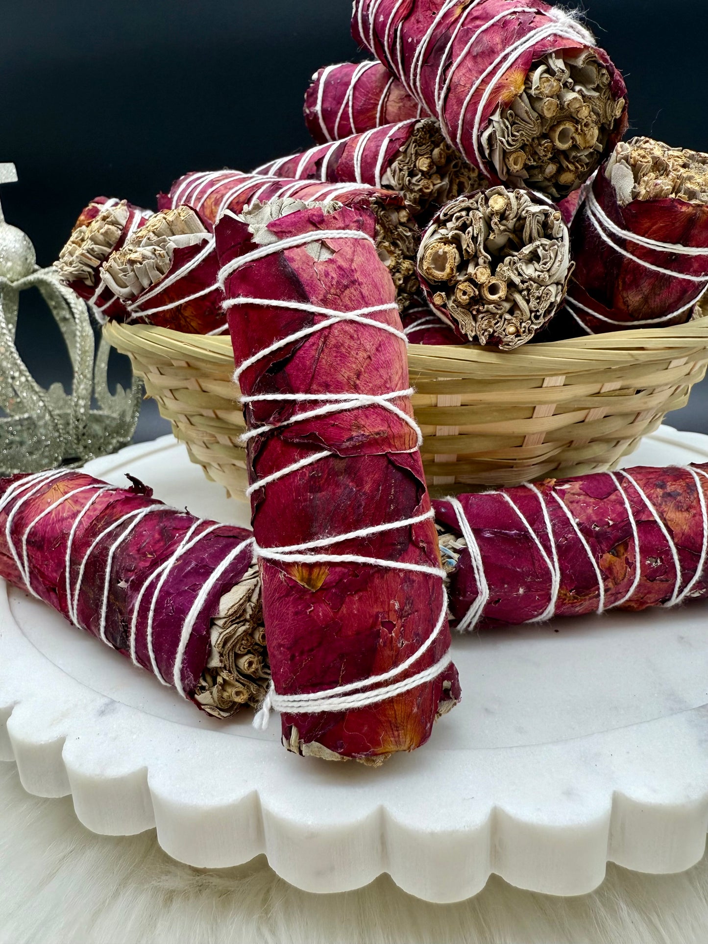 Weißer Salbei mit Rosenblättern - Smudge - Räuchern