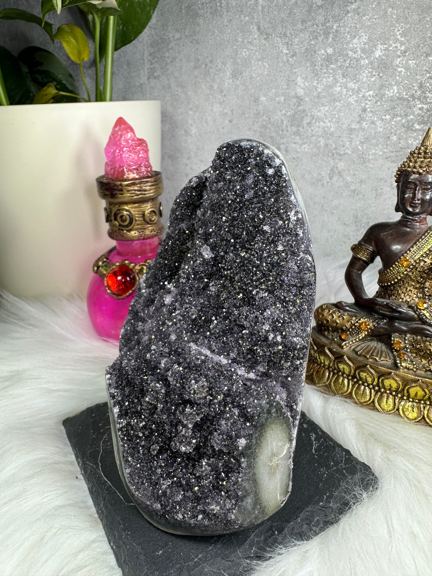 Amethyst Druse grau/violett