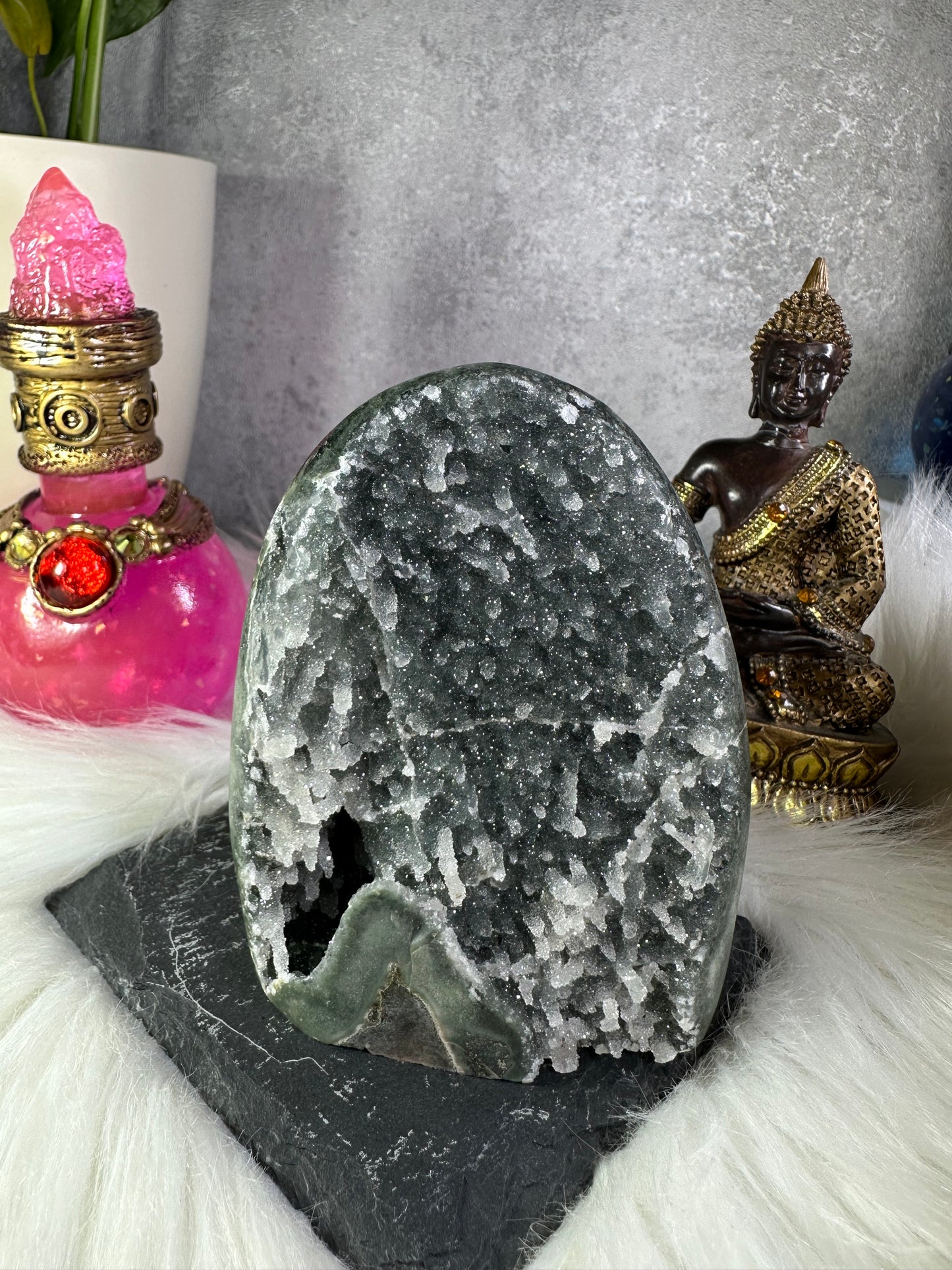Amethyst Druse grau