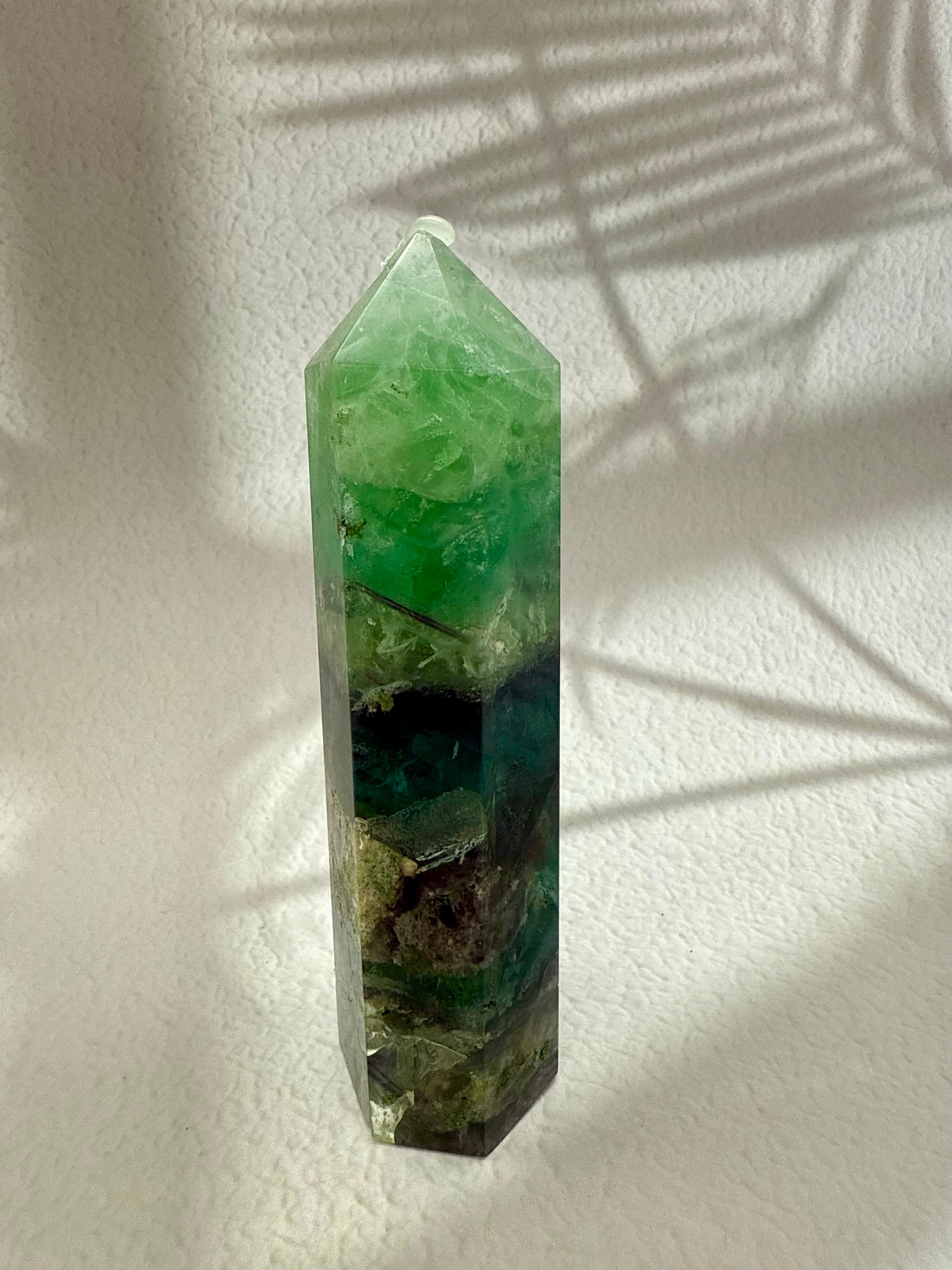 Regenbogen Fluorit Turm - groß
