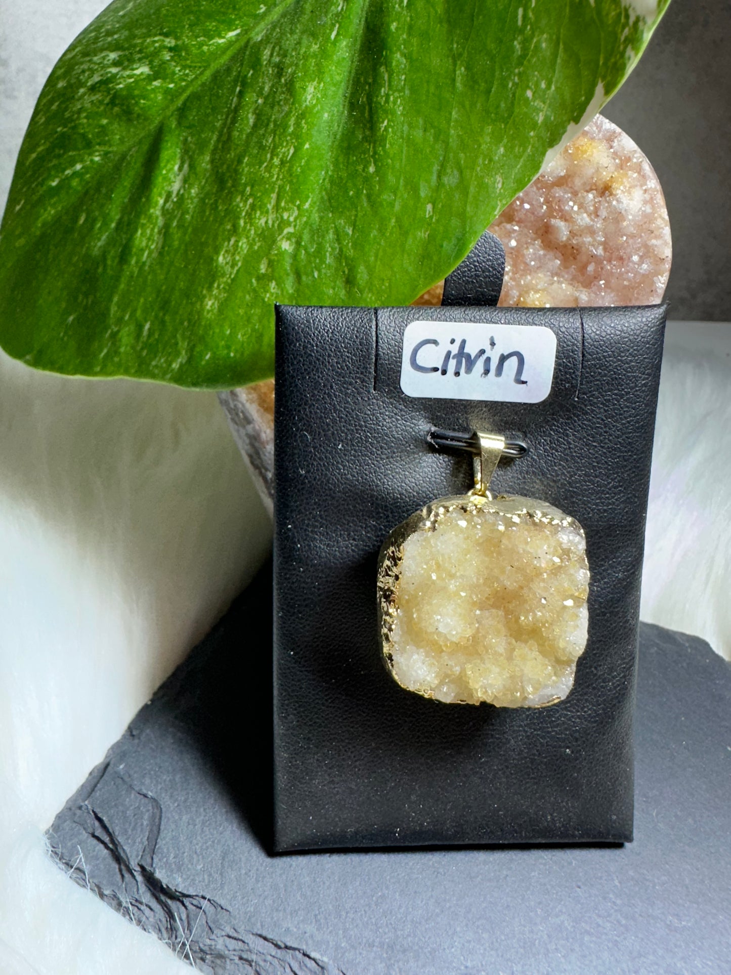 Citrin Drusen Anhänger