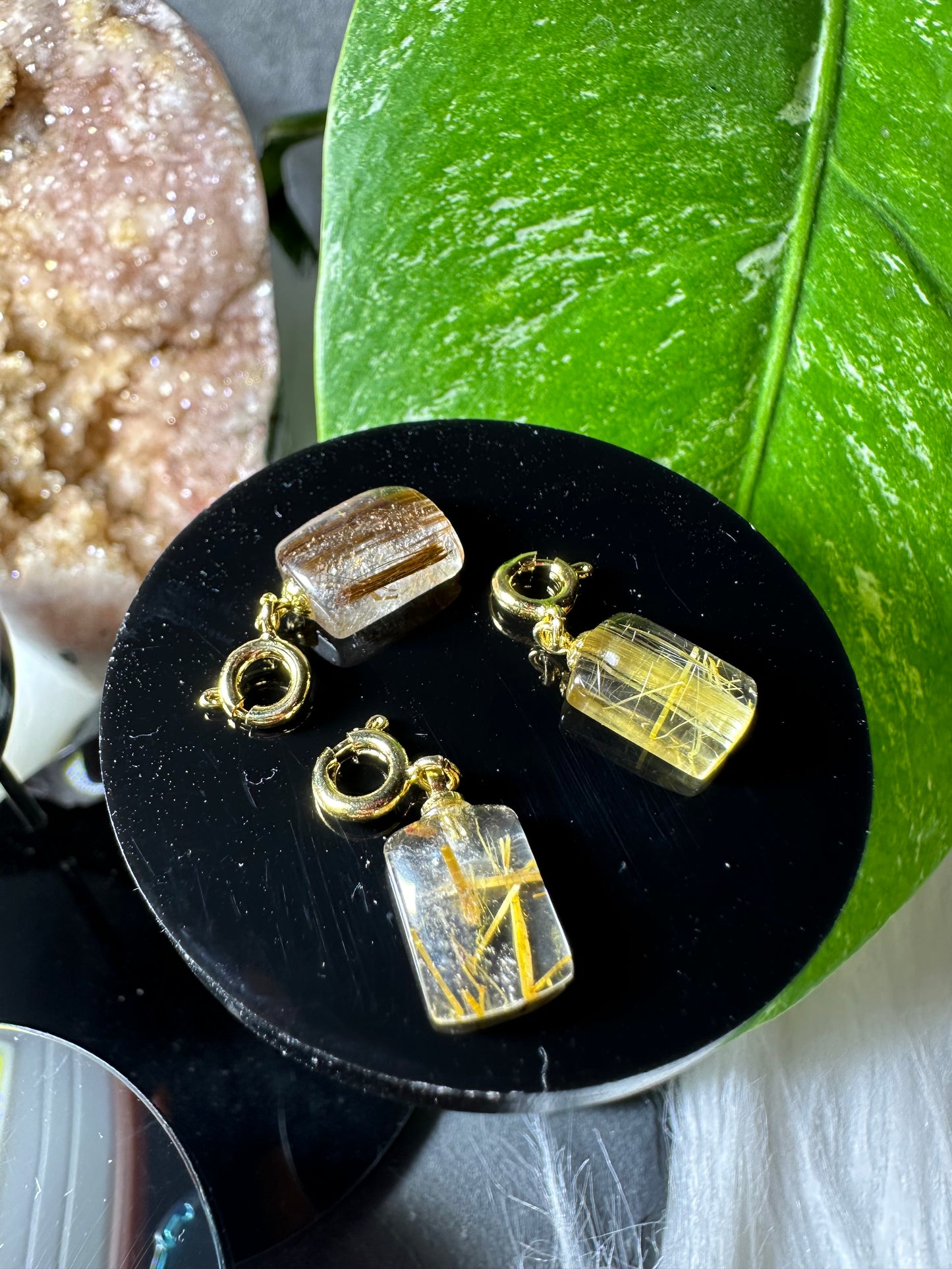 Rutilquarz Anhänger Gold