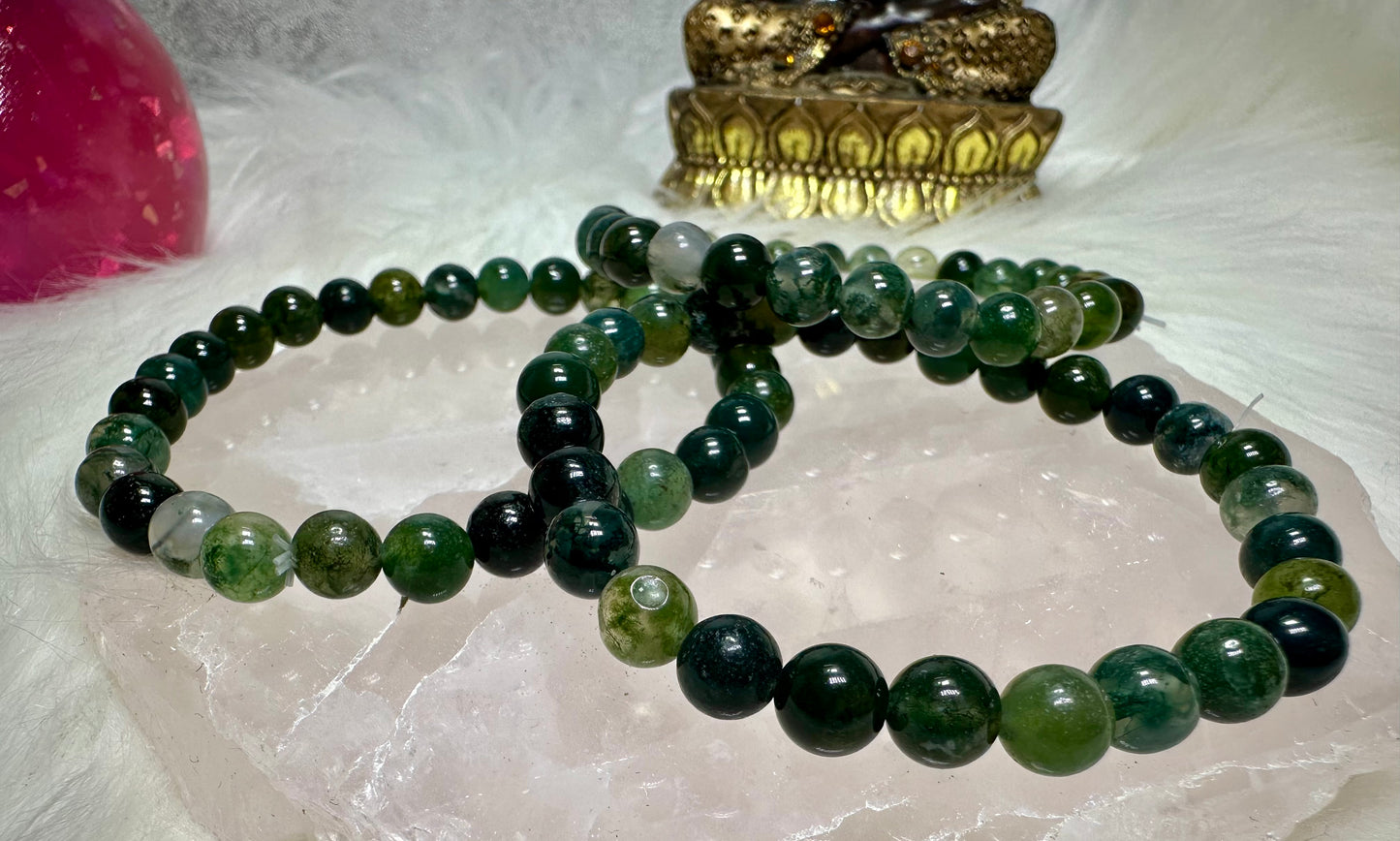 Moosachat Perlenarmband