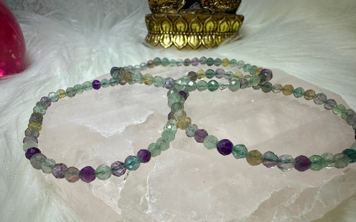 Regenbogen Fluoritarmband facettiert