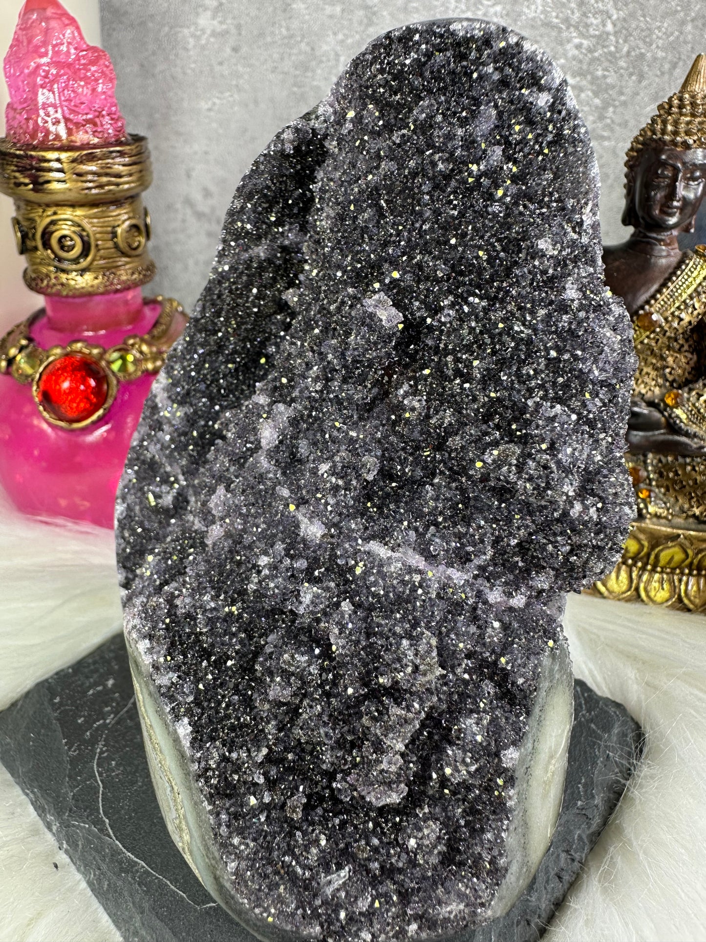 Amethyst Druse grau/violett