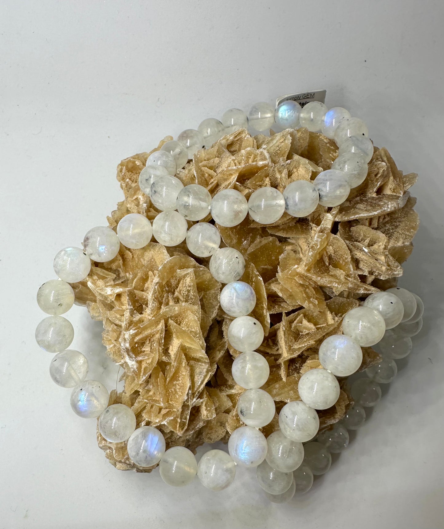 Weißer Mondstein Perlenarmband