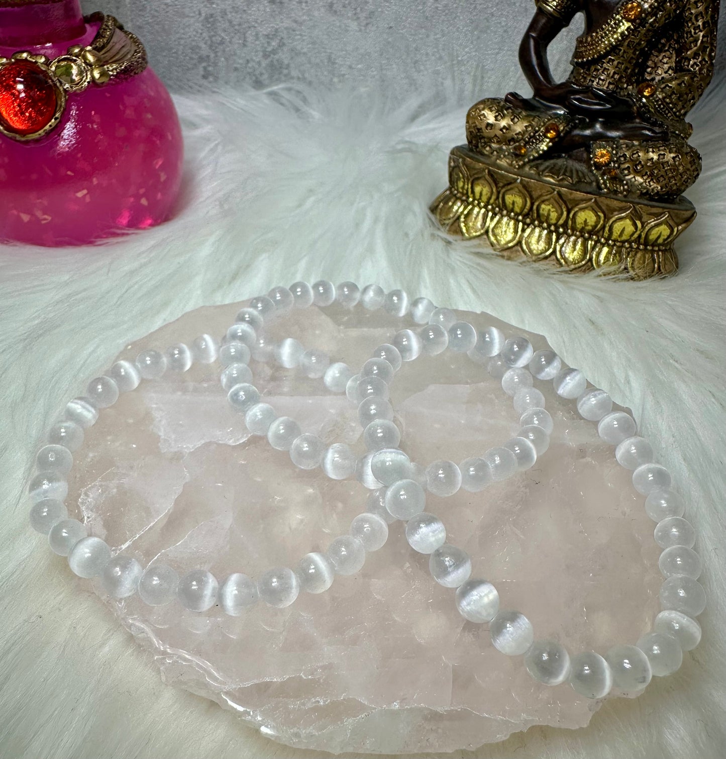 Selenit Perlenarmband