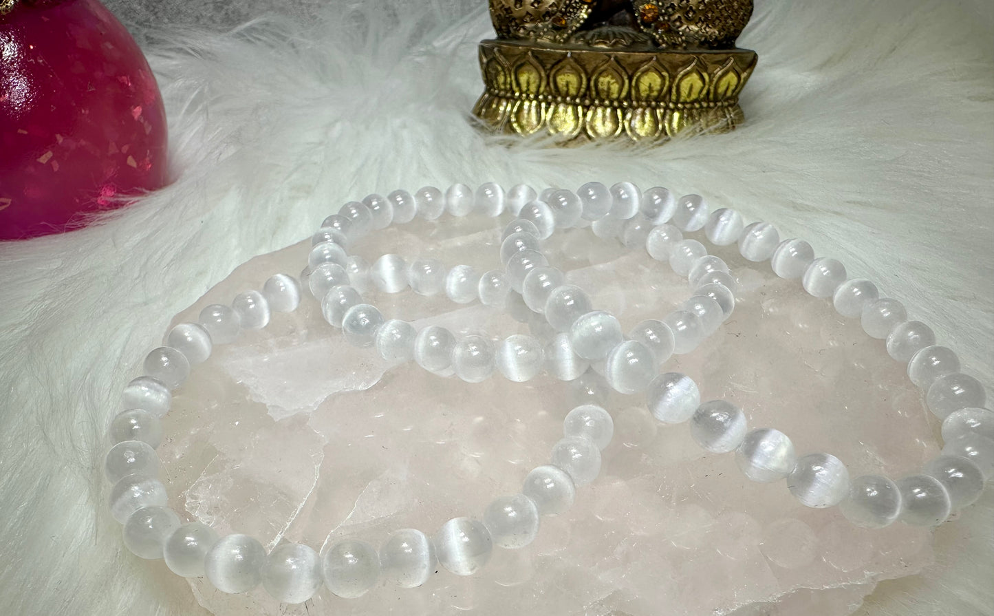 Selenit Perlenarmband