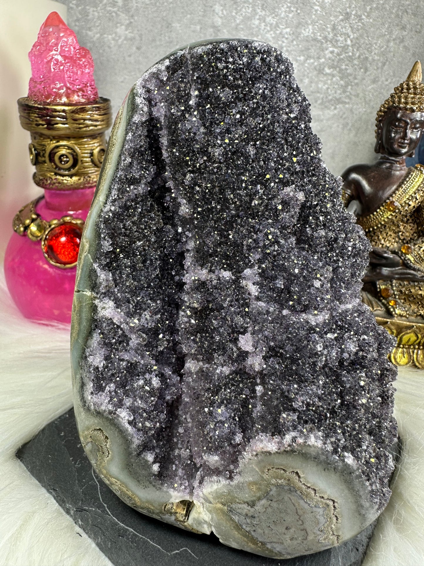 Amethyst Druse grau/violett