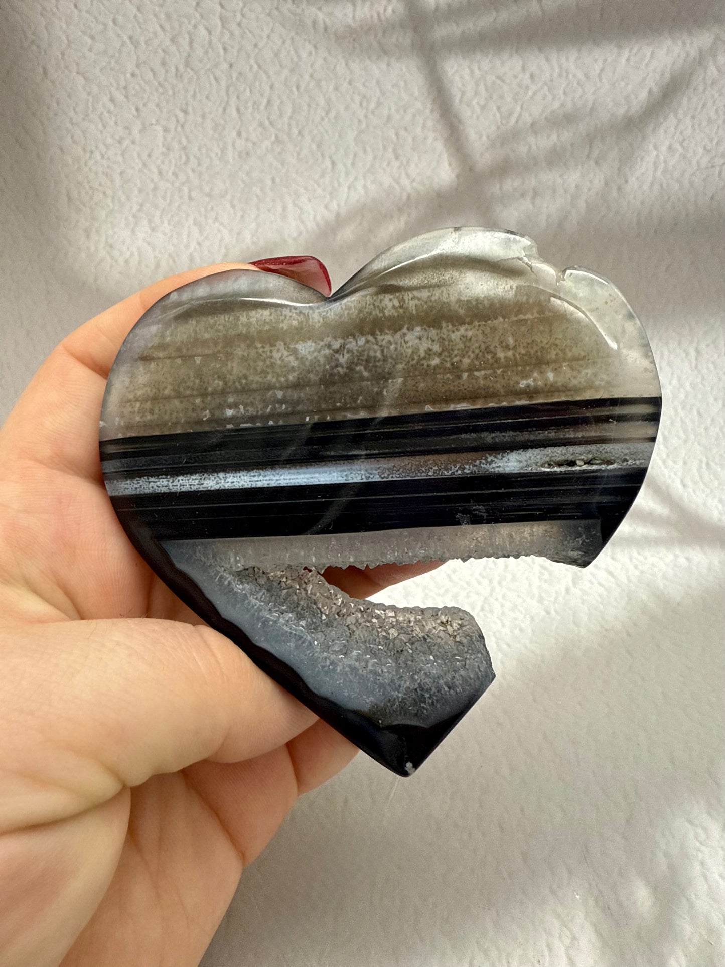 Achat Herz mit Druse