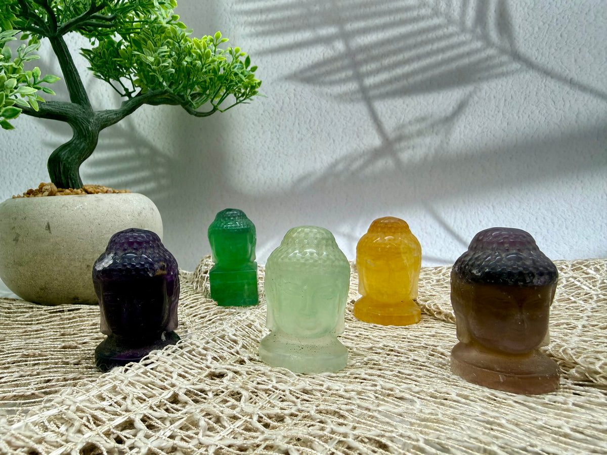 Fluorit Buddha Figuren 1-5