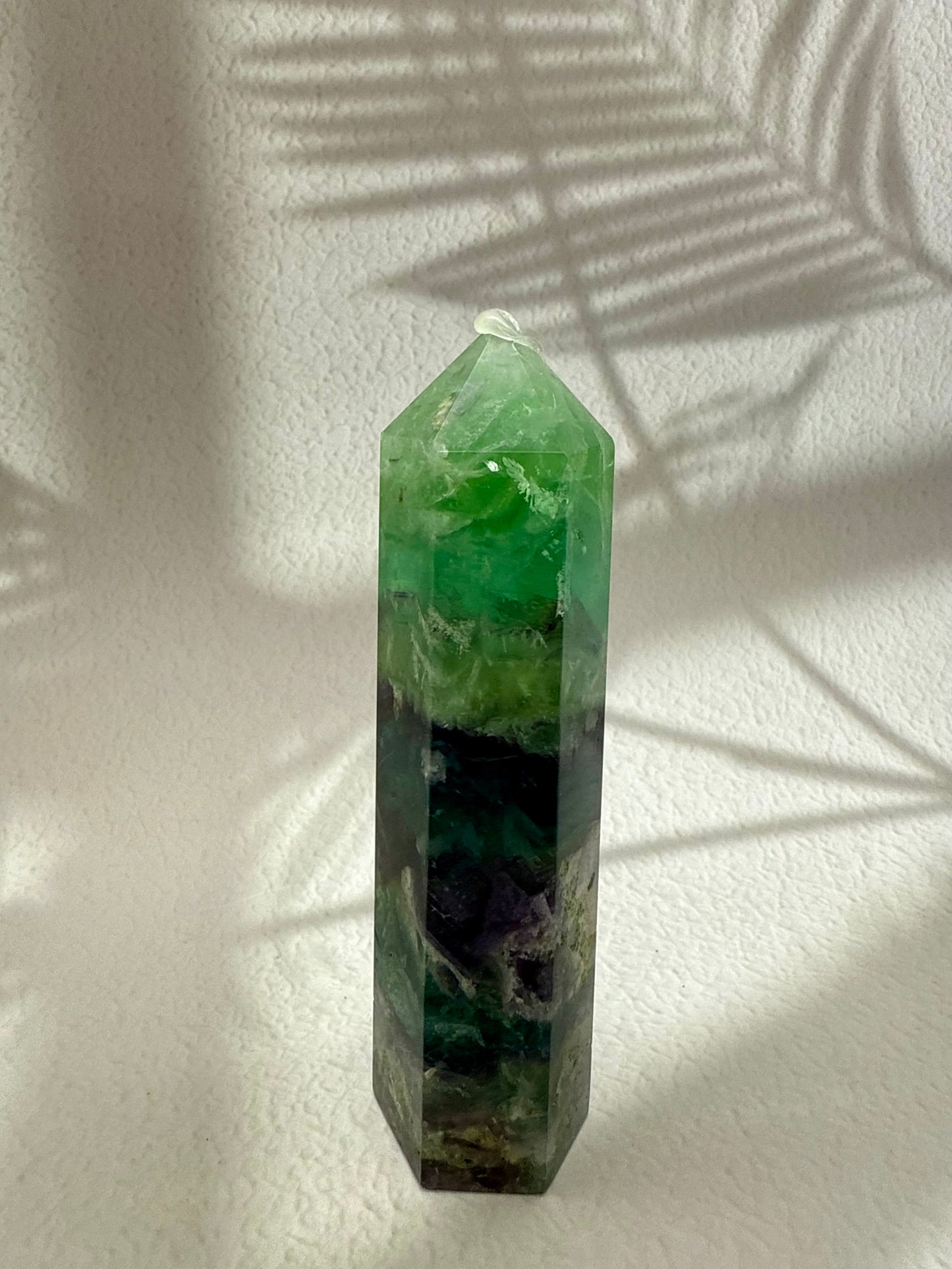 Regenbogen Fluorit Turm - groß