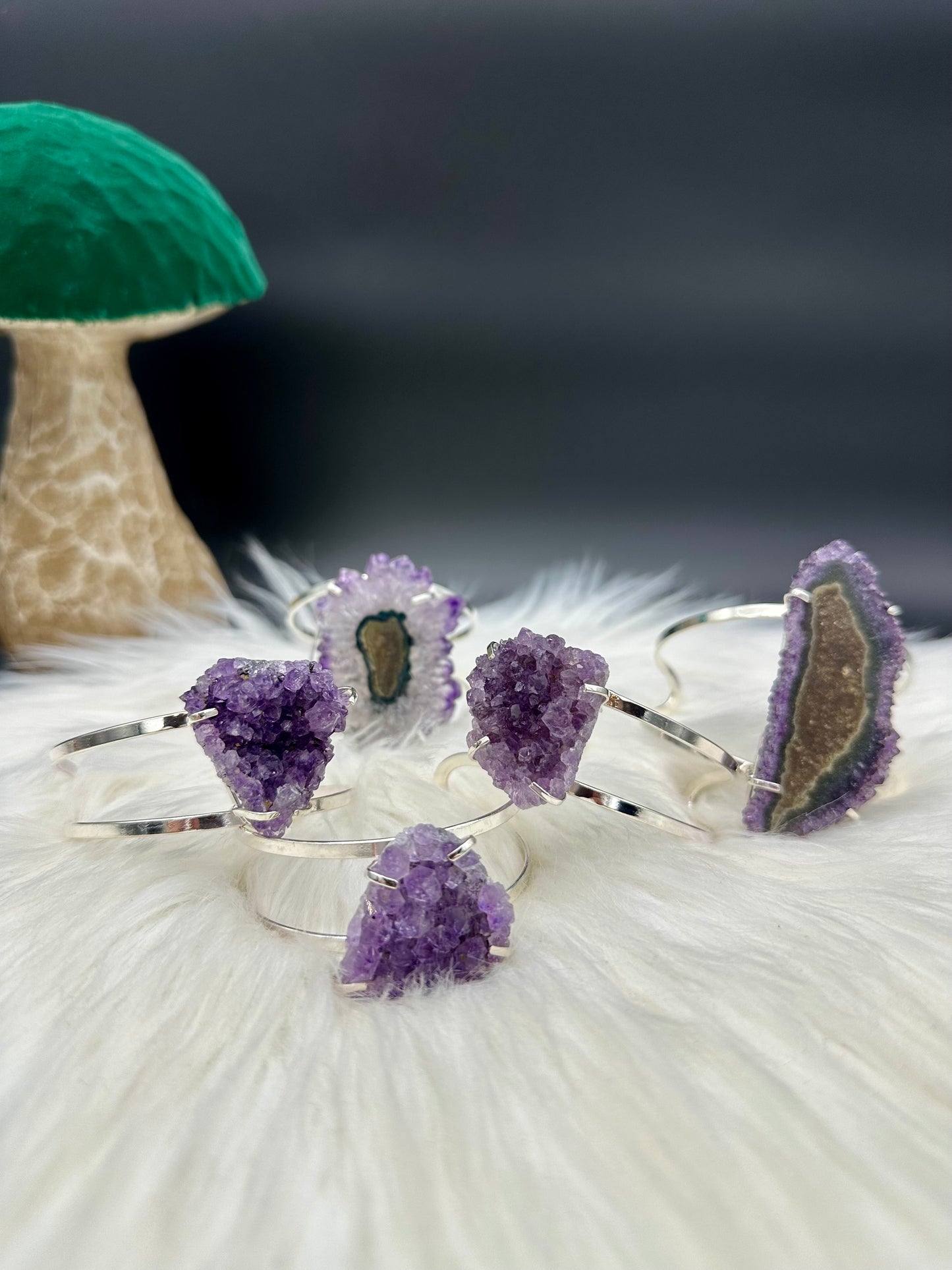 Amethystdrusen Armreif