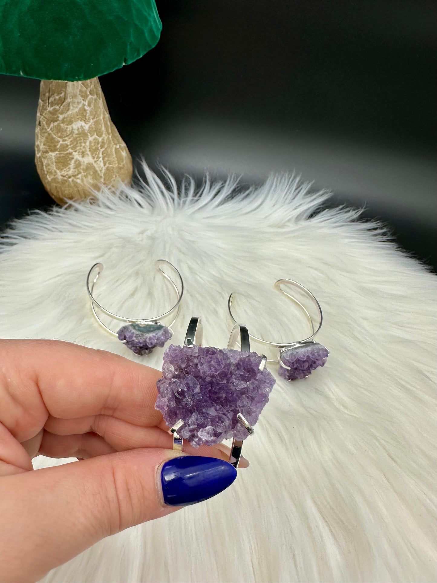 Amethystdrusen Armreif
