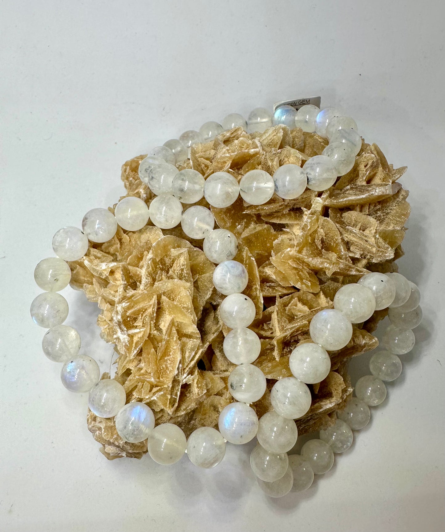 Weißer Mondstein Perlenarmband