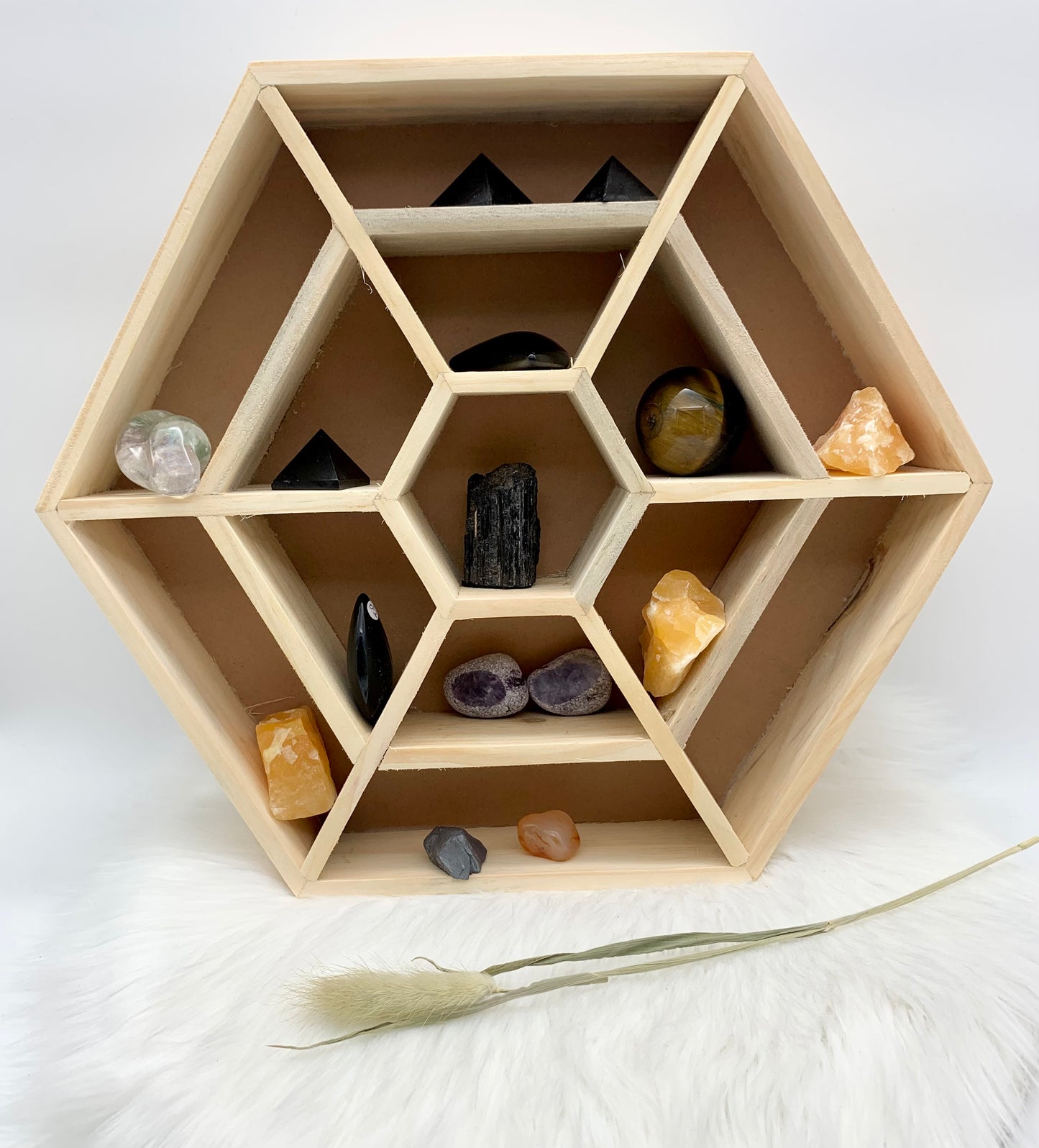 Edelsteinaufbewahrung Mandala Holzdisplay (Leer)