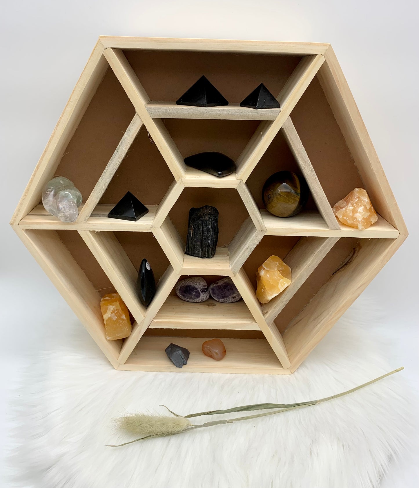 Edelsteinaufbewahrung Mandala Holzdisplay (Leer)