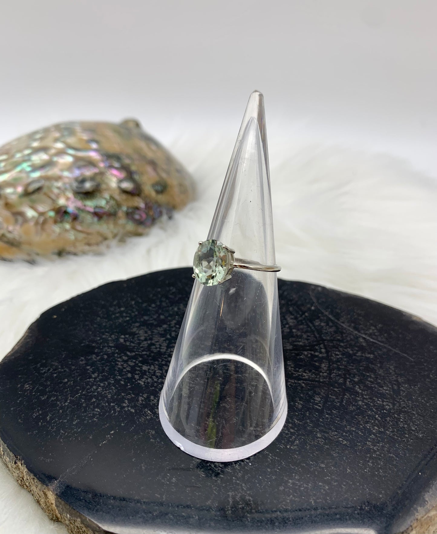 Prasiolith Ring / grüner Amethyst - 925 Sterling Silver