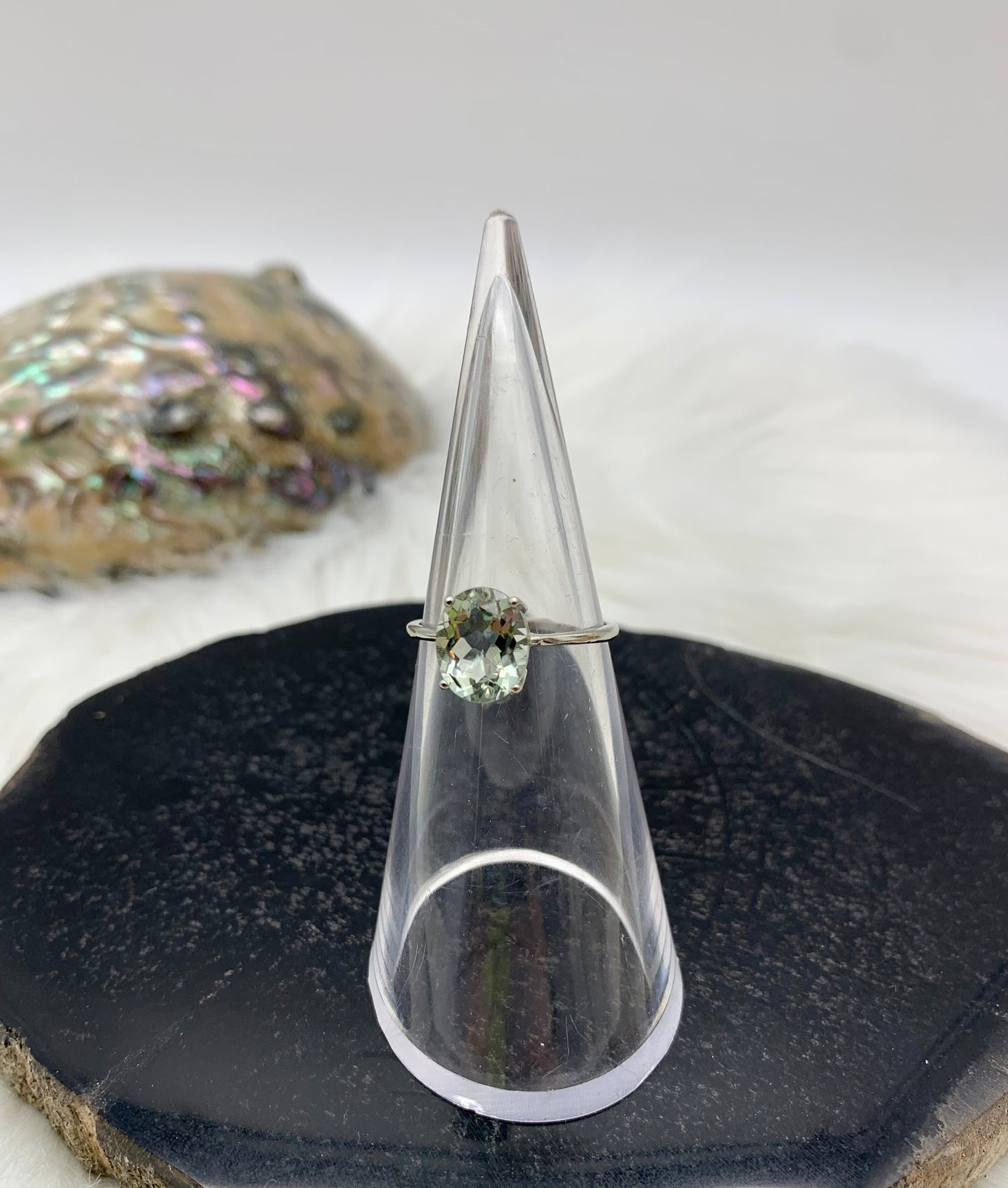 Prasiolith Ring / grüner Amethyst - 925 Sterling Silver