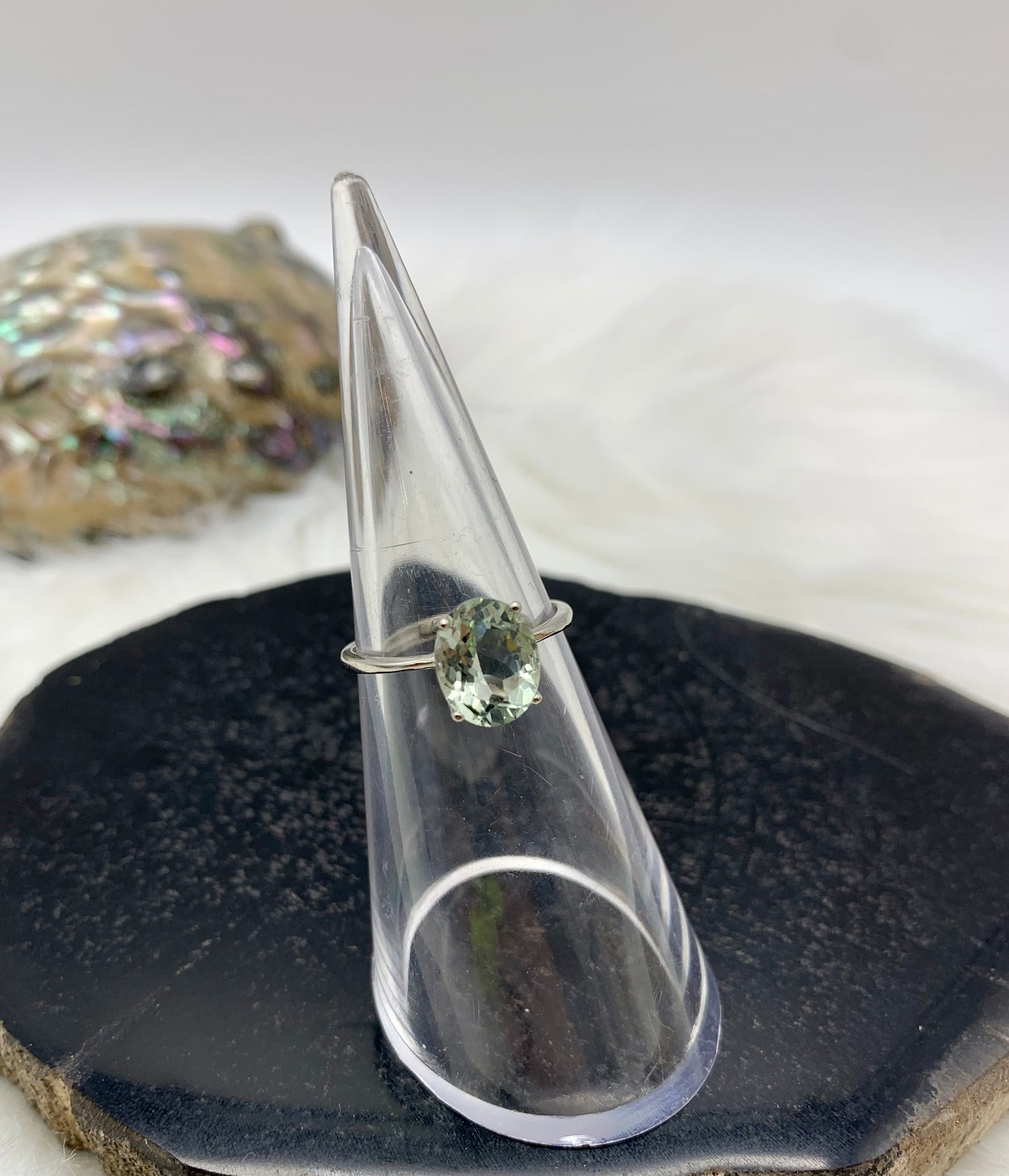 Prasiolith Ring / grüner Amethyst - 925 Sterling Silver