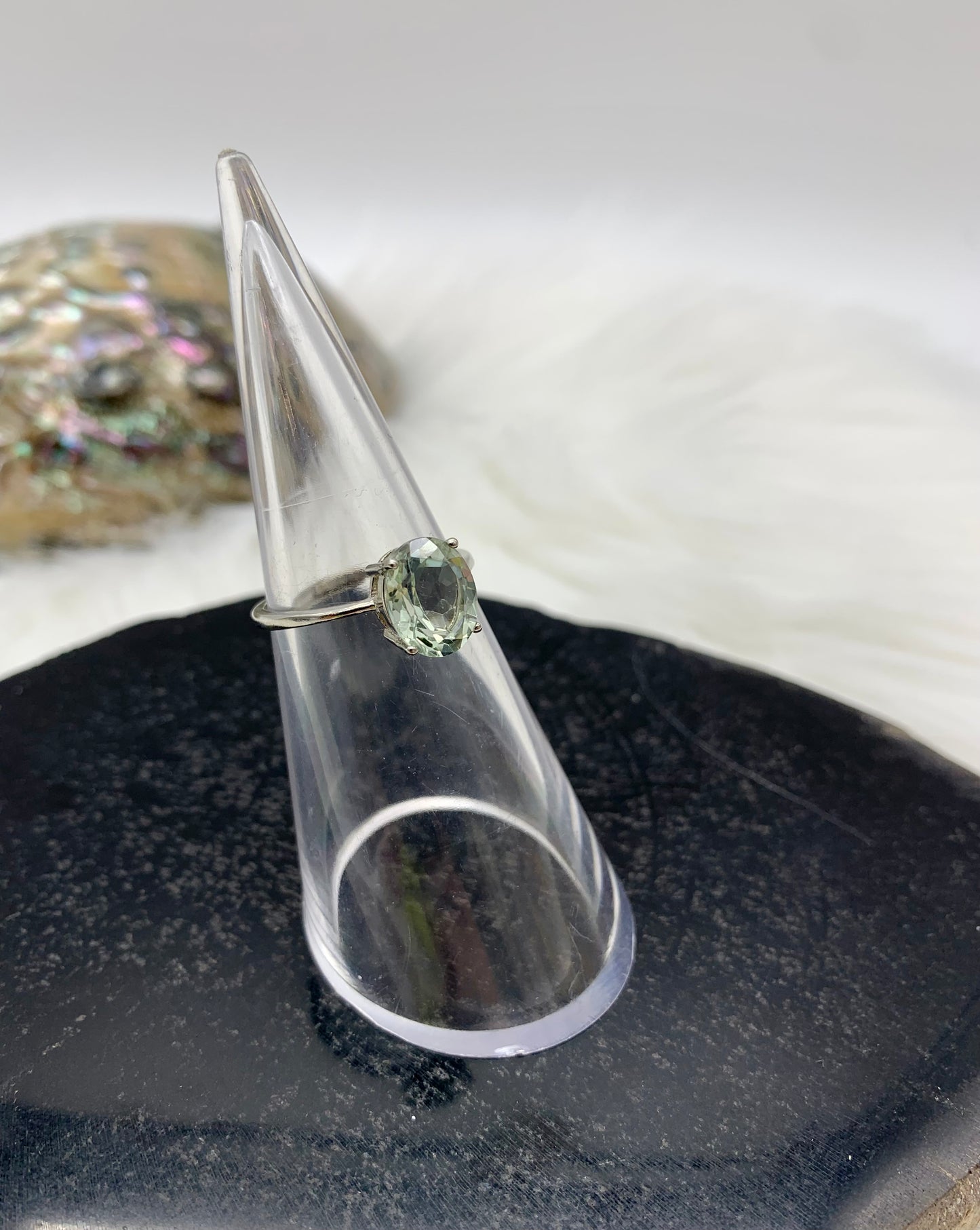 Prasiolith Ring / grüner Amethyst - 925 Sterling Silver