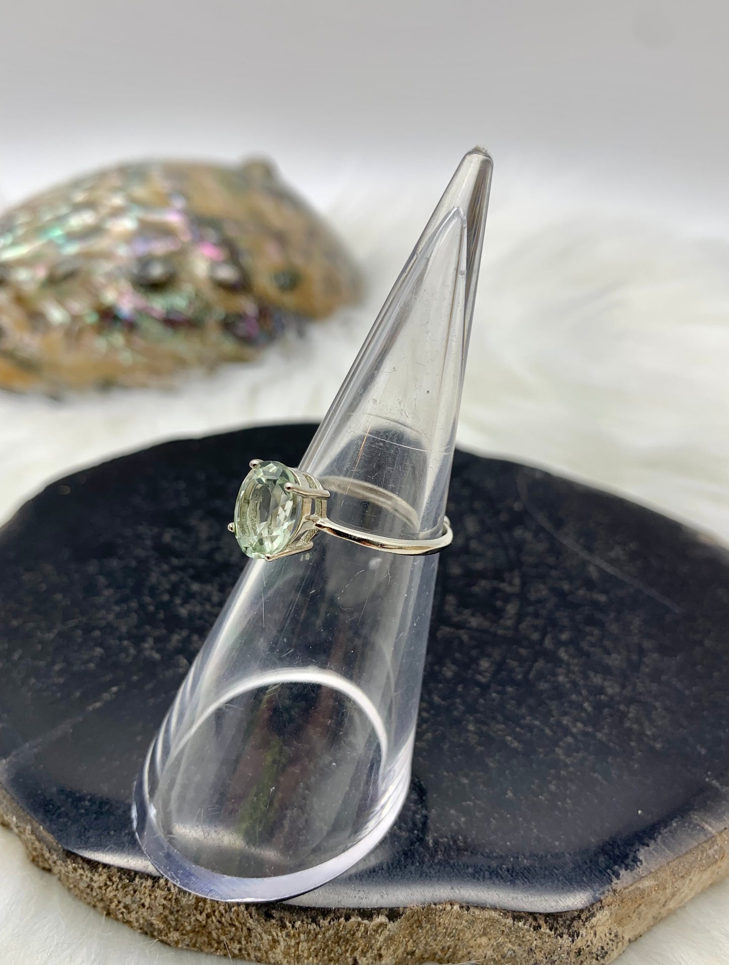 Prasiolith Ring / grüner Amethyst - 925 Sterling Silver