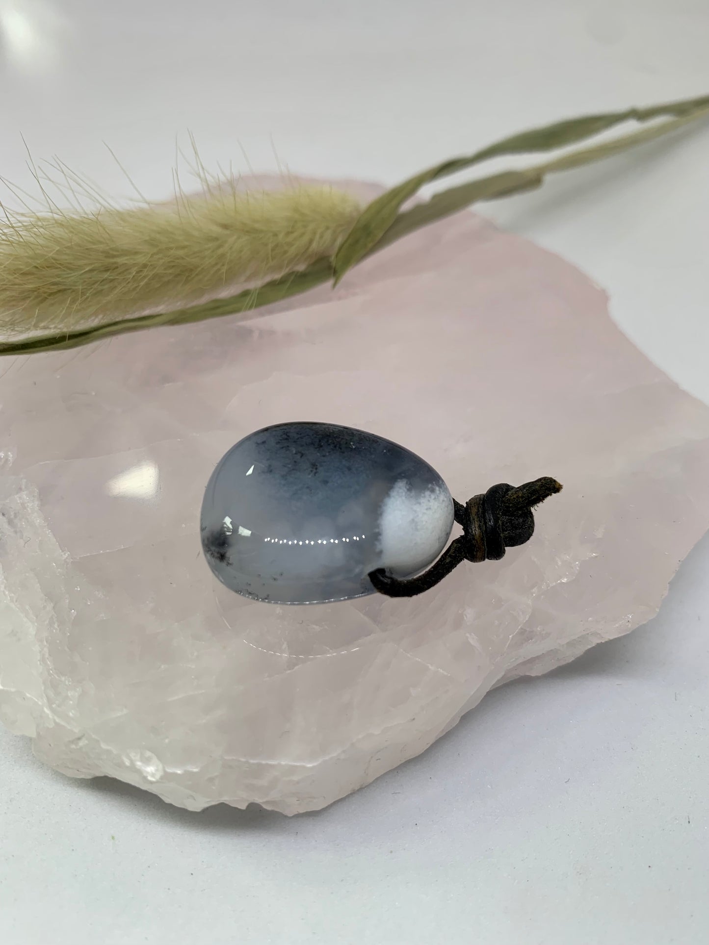 Dendriten chalcedon Anhänger gebohrt