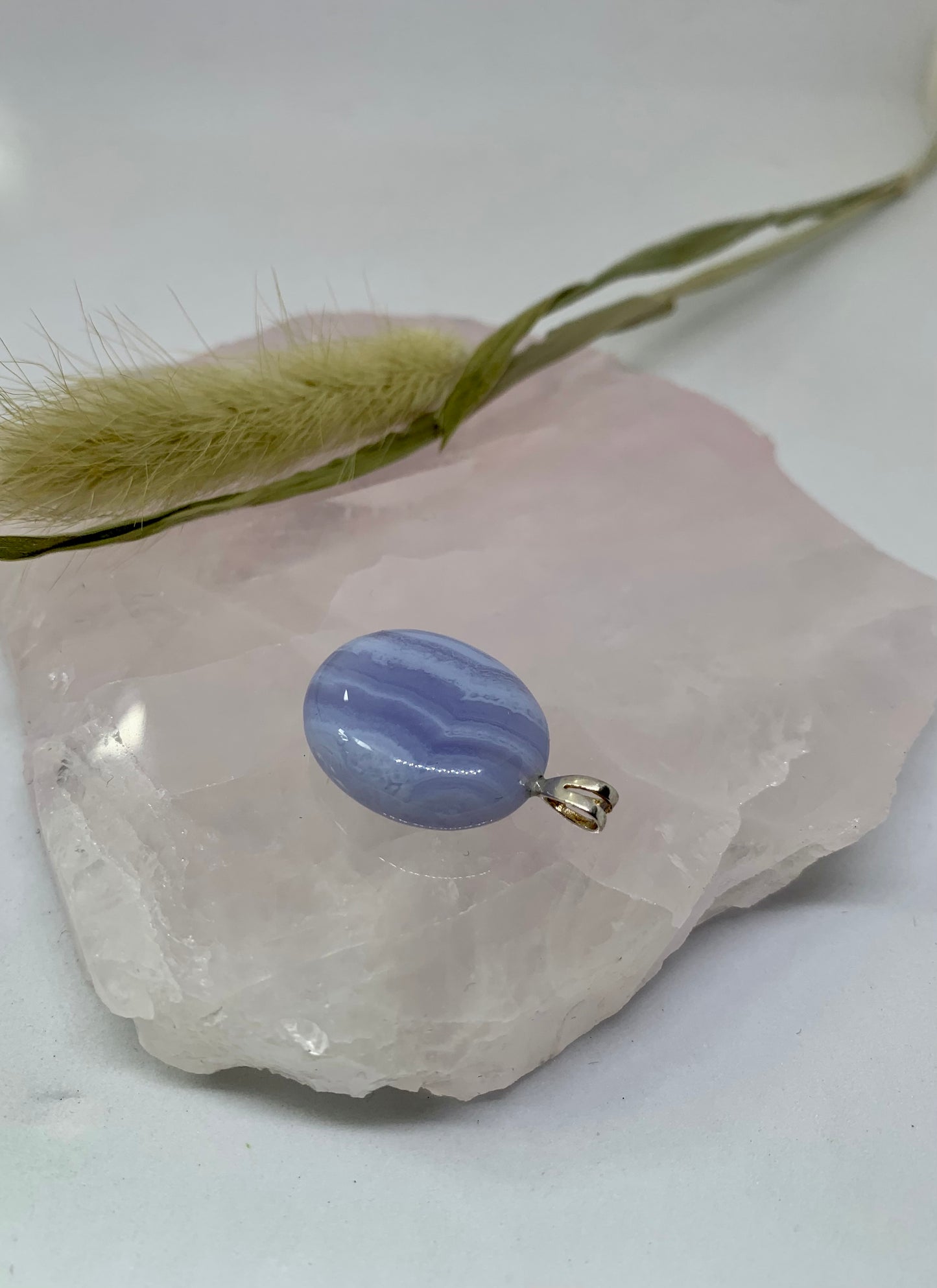 Blauer Chalcedon Anhänger - 925 Sterling Silver