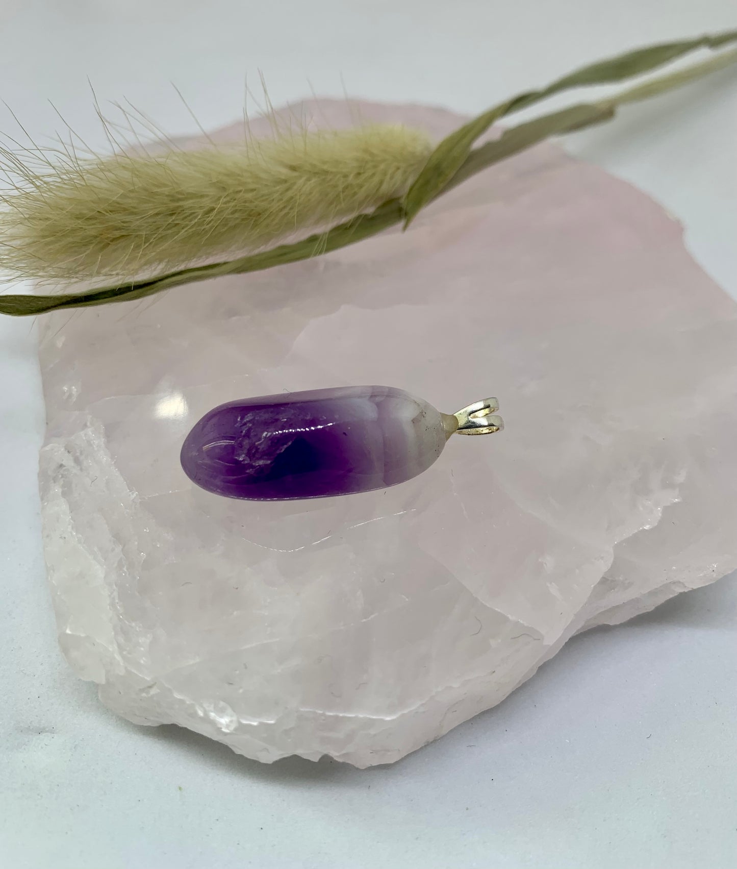 Chevron Amethyst Anhänger - 925 Sterling Silver