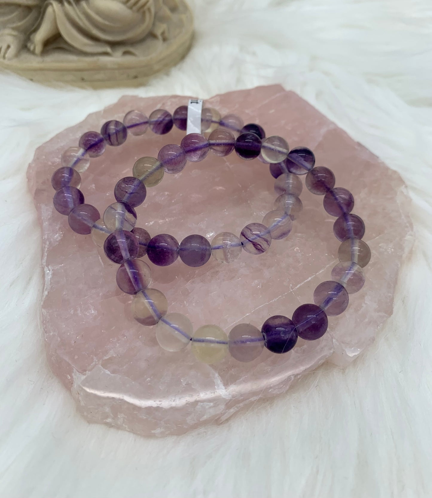 Regenbogen Fluorit Perlenarmband (dunkellila)