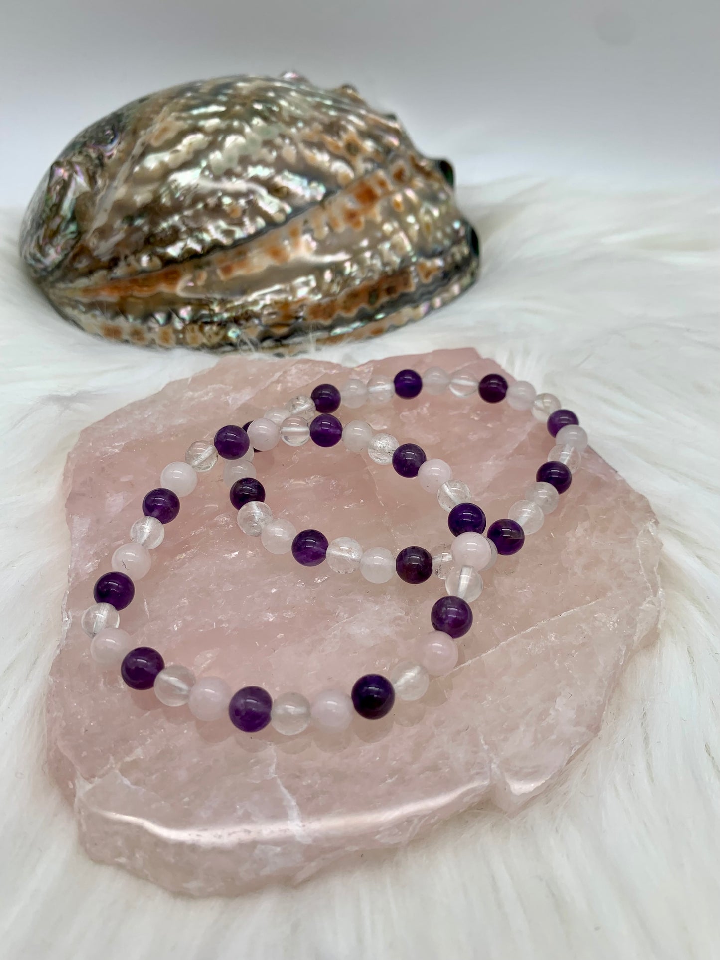 Goldenes Dreieck - Amethyst, Rosenquarz, Bergkristall