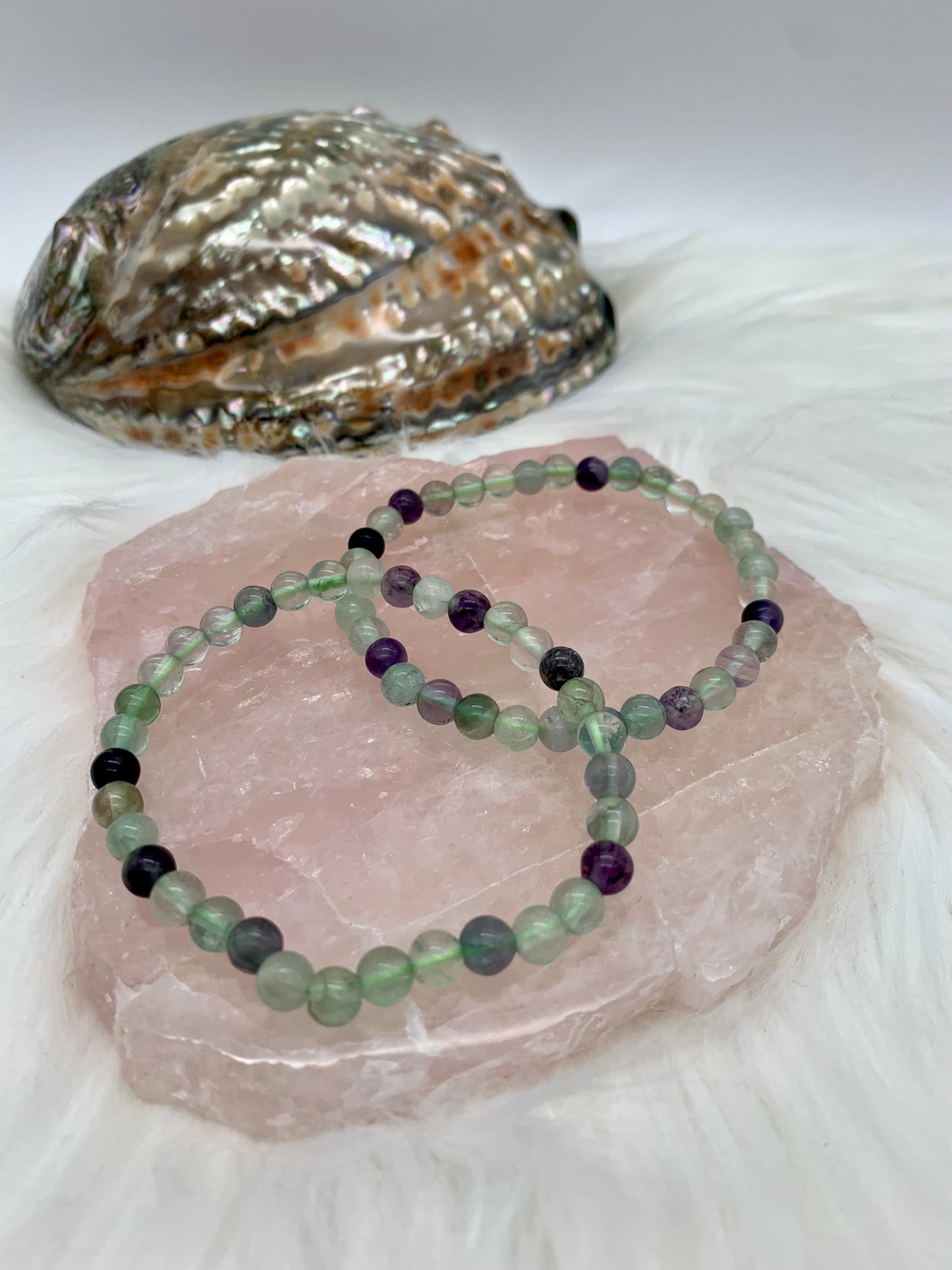 Regenbogen Fluorit Perlenarmband