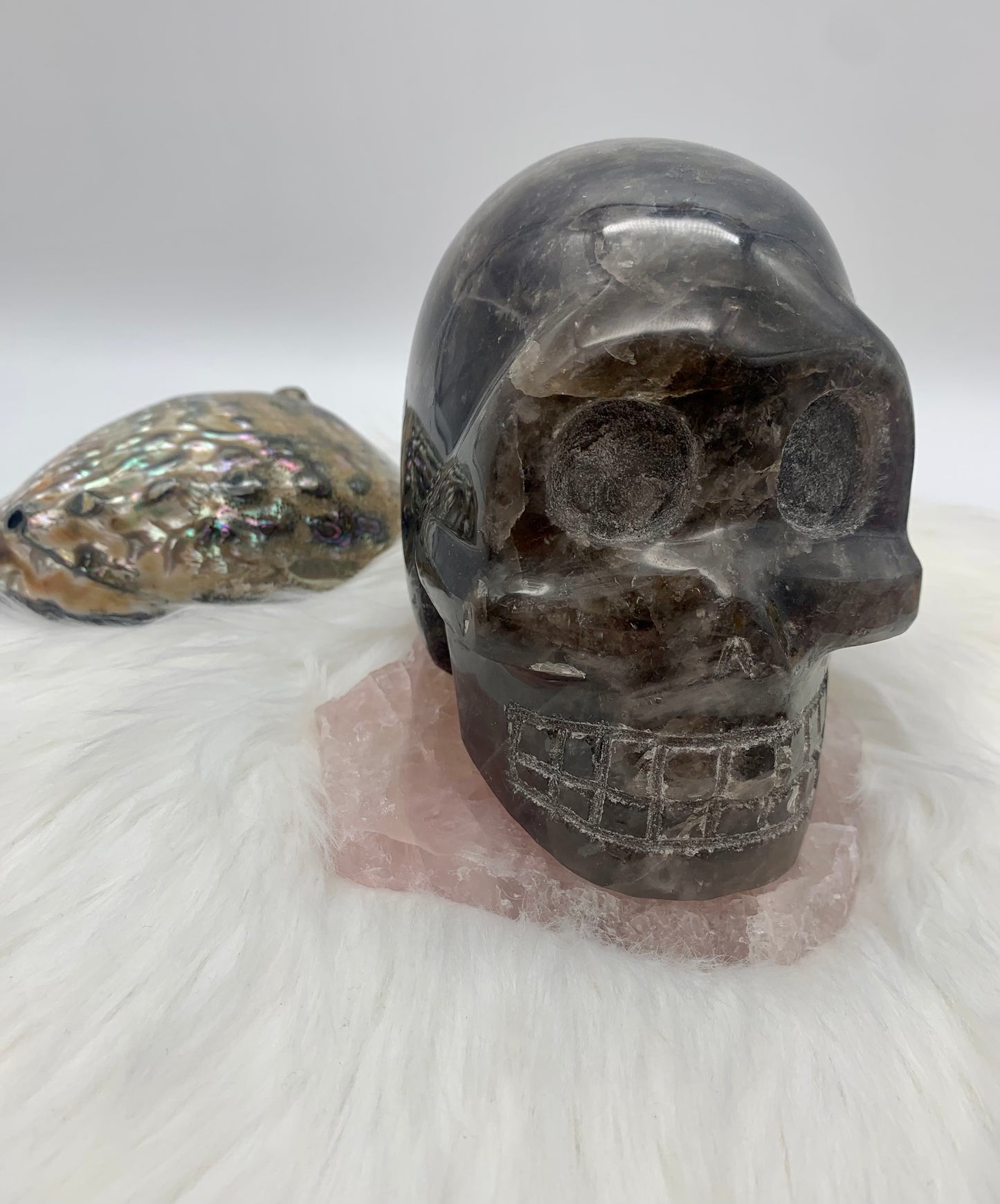 Schwarzer Mondstein Totenkopf/Schädel